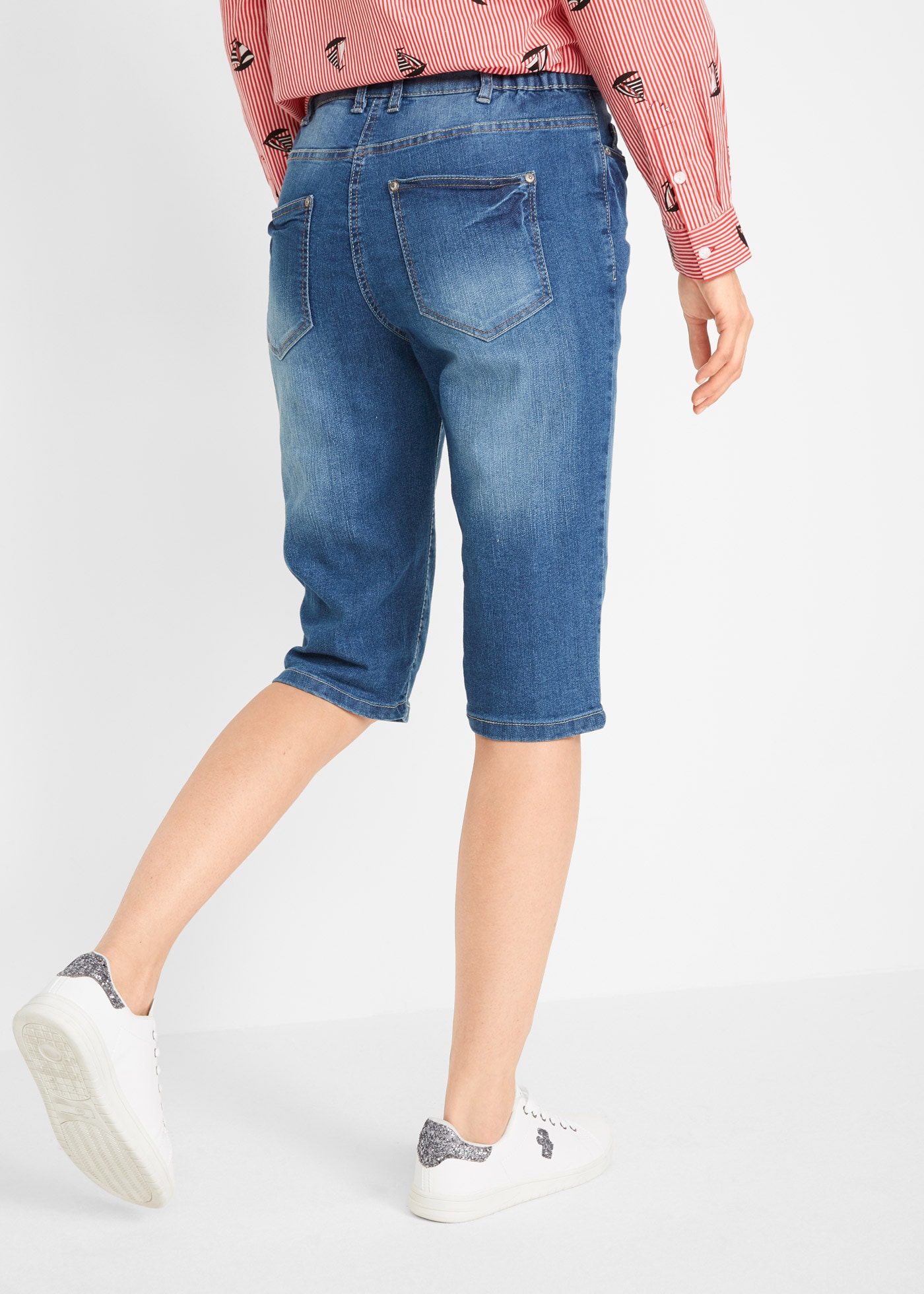bonprix Bermudas »Jeans Bermuda Mid Waist mit gekrempeltem Saum«  Jeans Bermuda Mid Waist mit gekrempeltem Saum