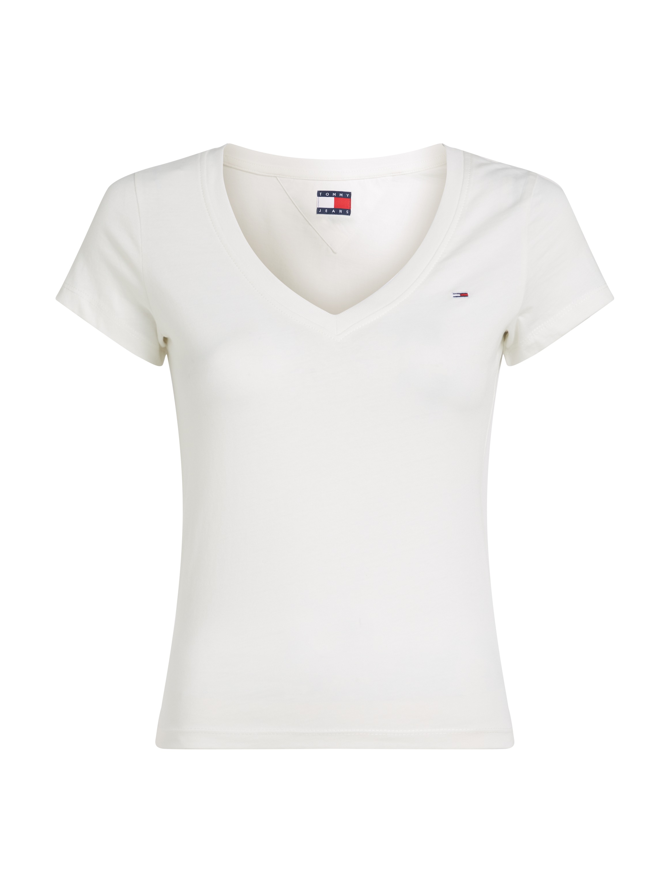 Tommy Jeans Kurzarmshirt »TJW SLIM V-NECK TEE«, mit Logo-Stickerei