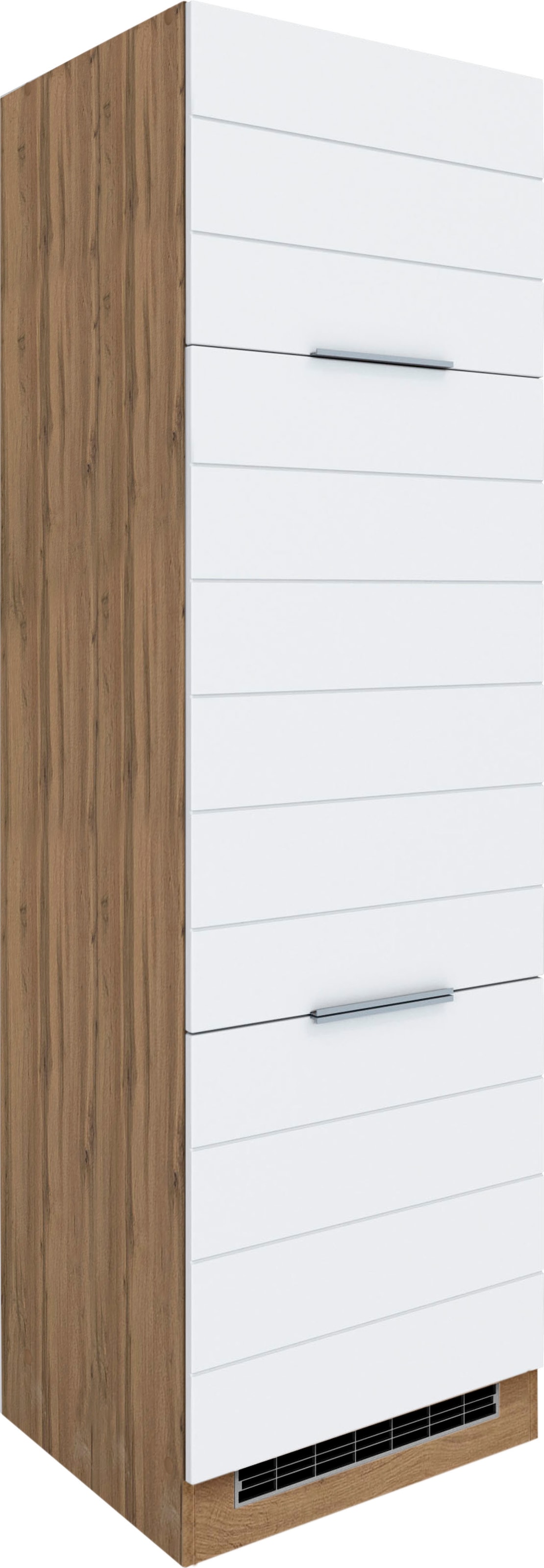 KOCHSTATION Kühlumbauschrank »KS-Luhe« 60 cm breit, hochwertige MDF-Fronten mit waagerechter Lisene