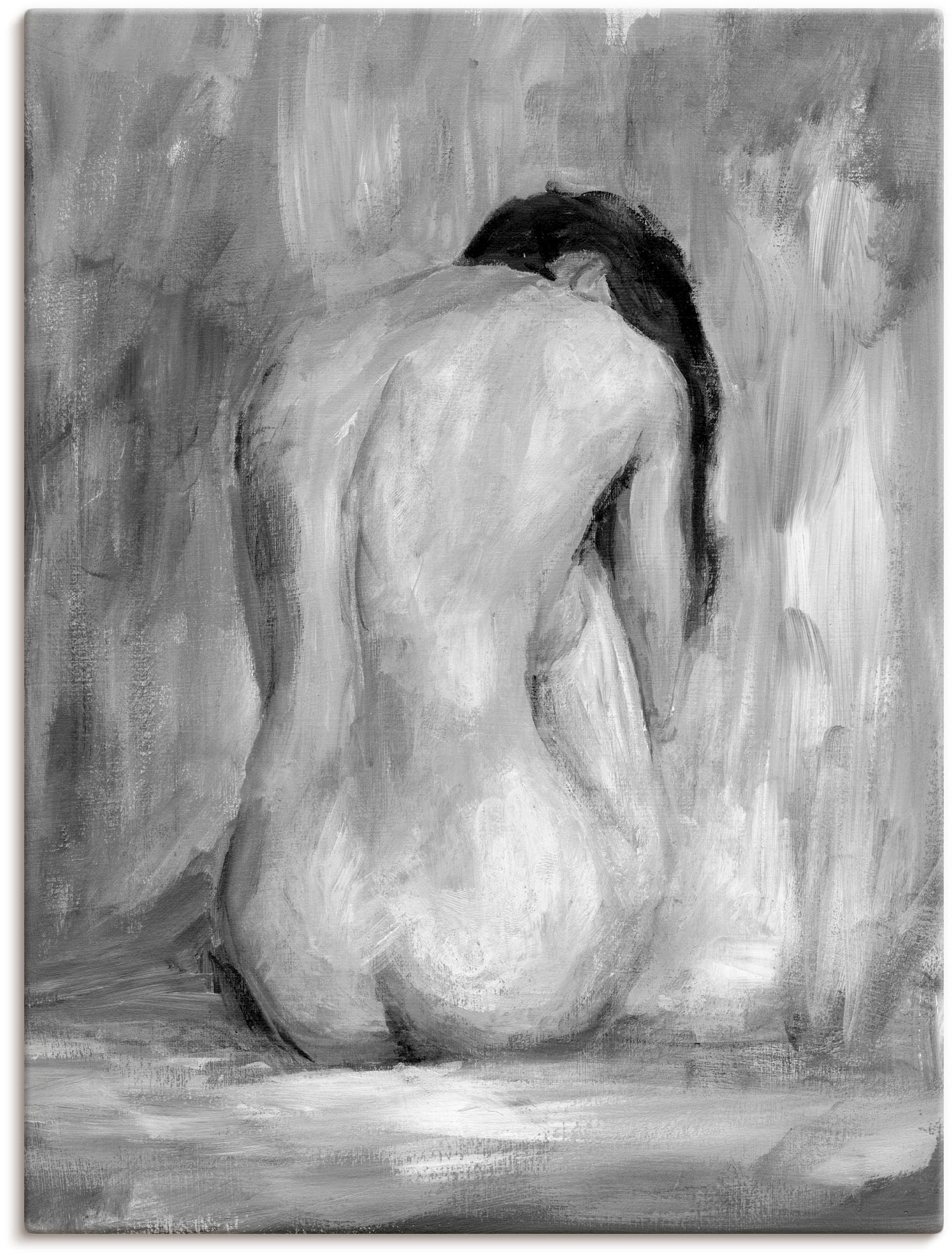 Image of Artland Leinwandbild "Figur in schwarz & weiss II" Frau 1 Stk. tlg. auf Holzrahmen gespannt