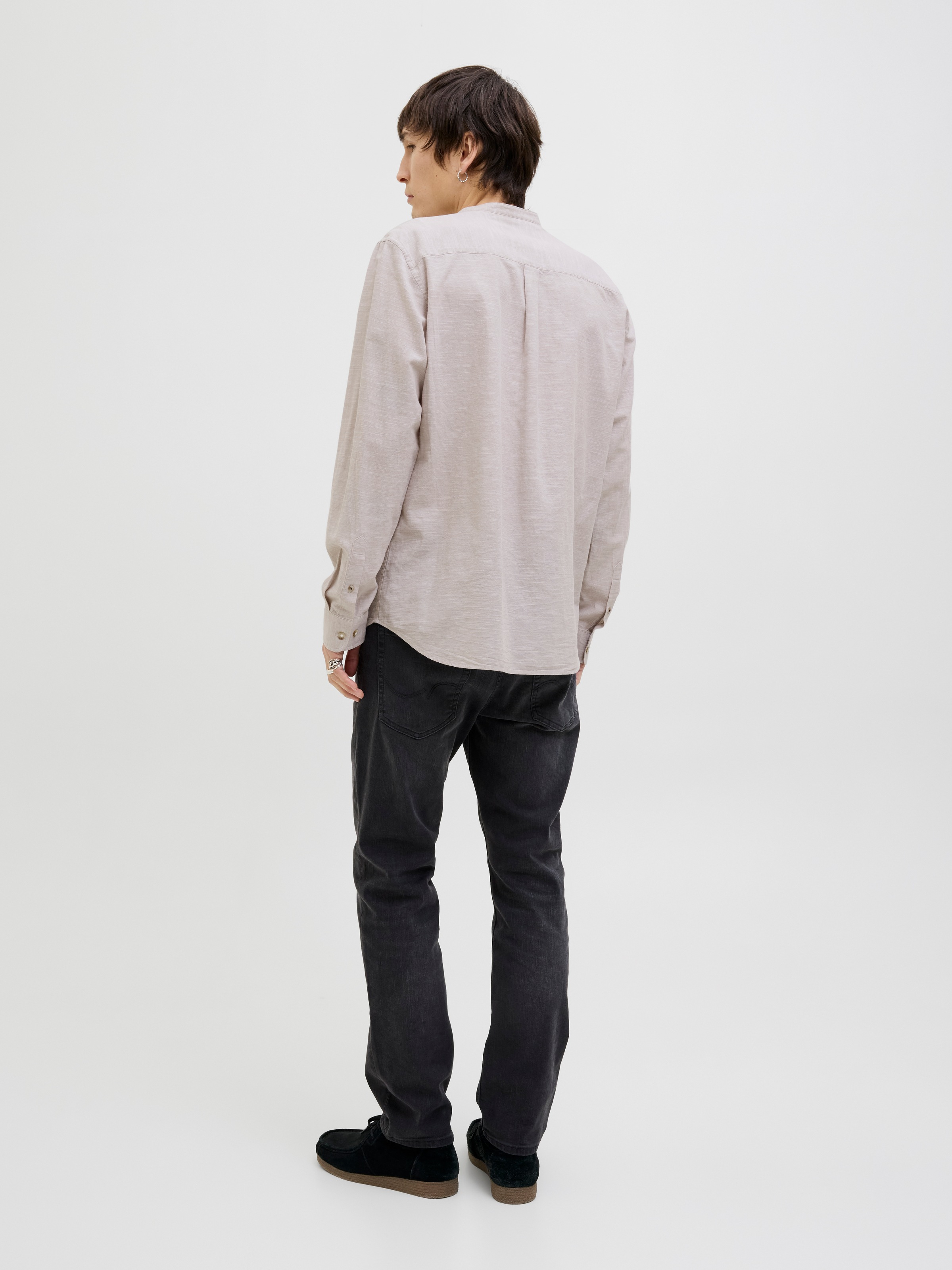 Jack & Jones Langarmhemd »JJESUMMER BAND SHIRT LS SN«, mit Bandkragen