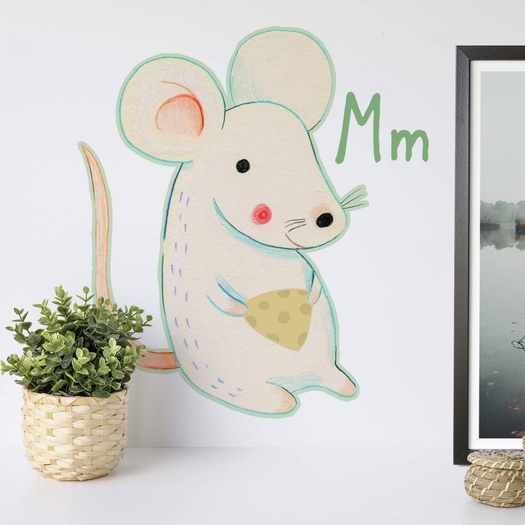 (1 Mouse Wall-Art Buchstabe maintenant »Maus Wandtattoo M«, St.)
