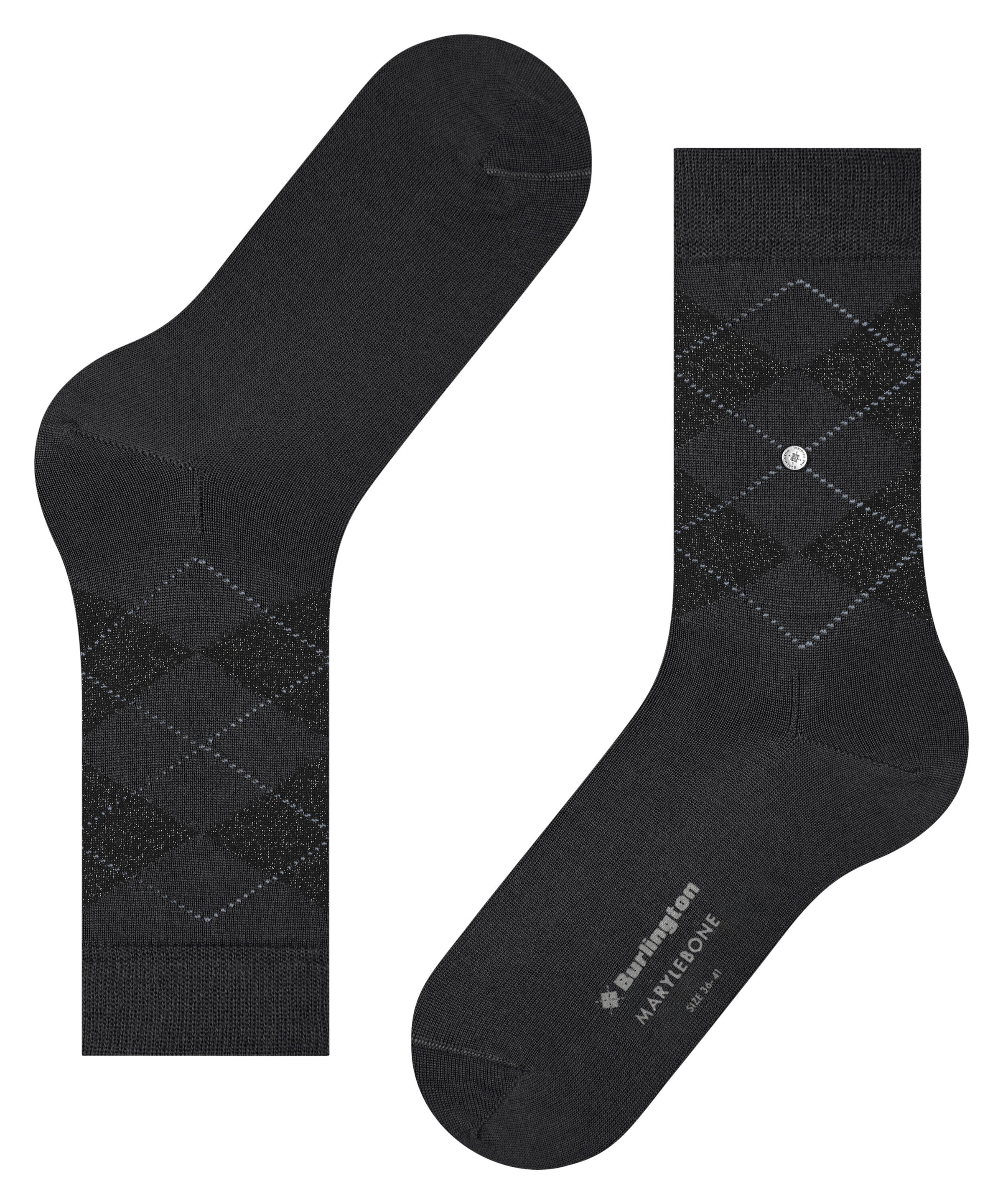 Burlington Chaussettes »Marylebone Glitter« Taille unique 36-41, motif argyle, fils lurex, chaud