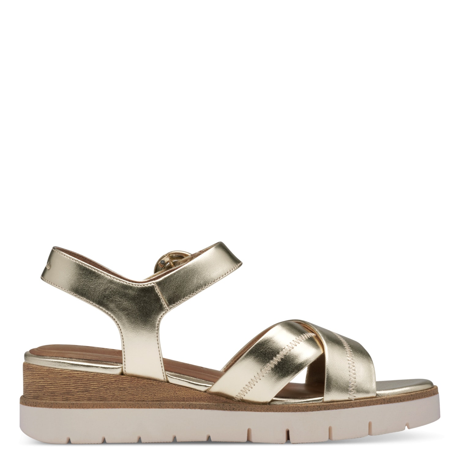 Tamaris Sandales compensées  chaussure d'été, sandale à brides avec surpiqûres décoratives