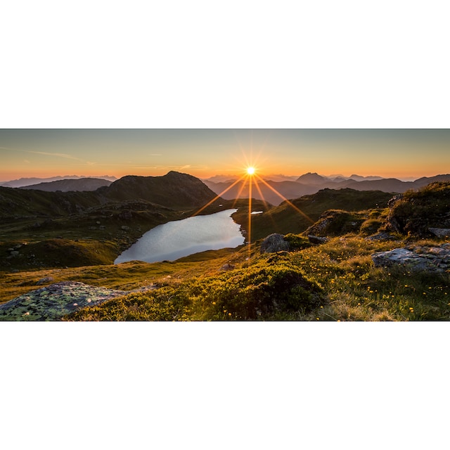 Bönninghoff Leinwandbild, Sonnenuntergang-Berge, (1 St.), BxH: 140x60 cm  günstig kaufen