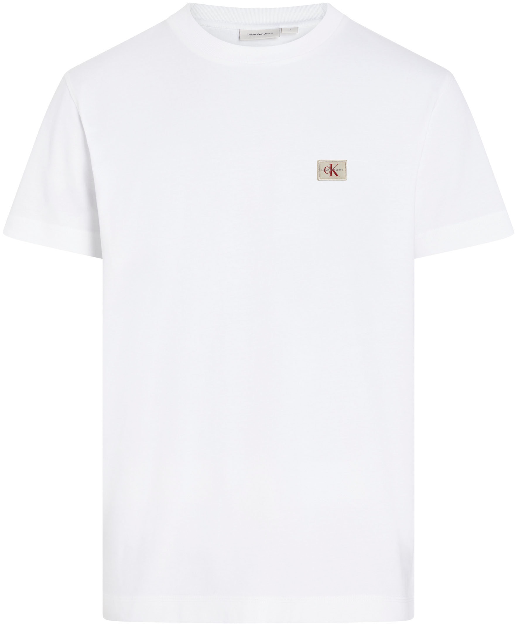 Calvin Klein Jeans Rundhalsshirt »WOVEN LABEL REGULAR TEE«, Logostickerei