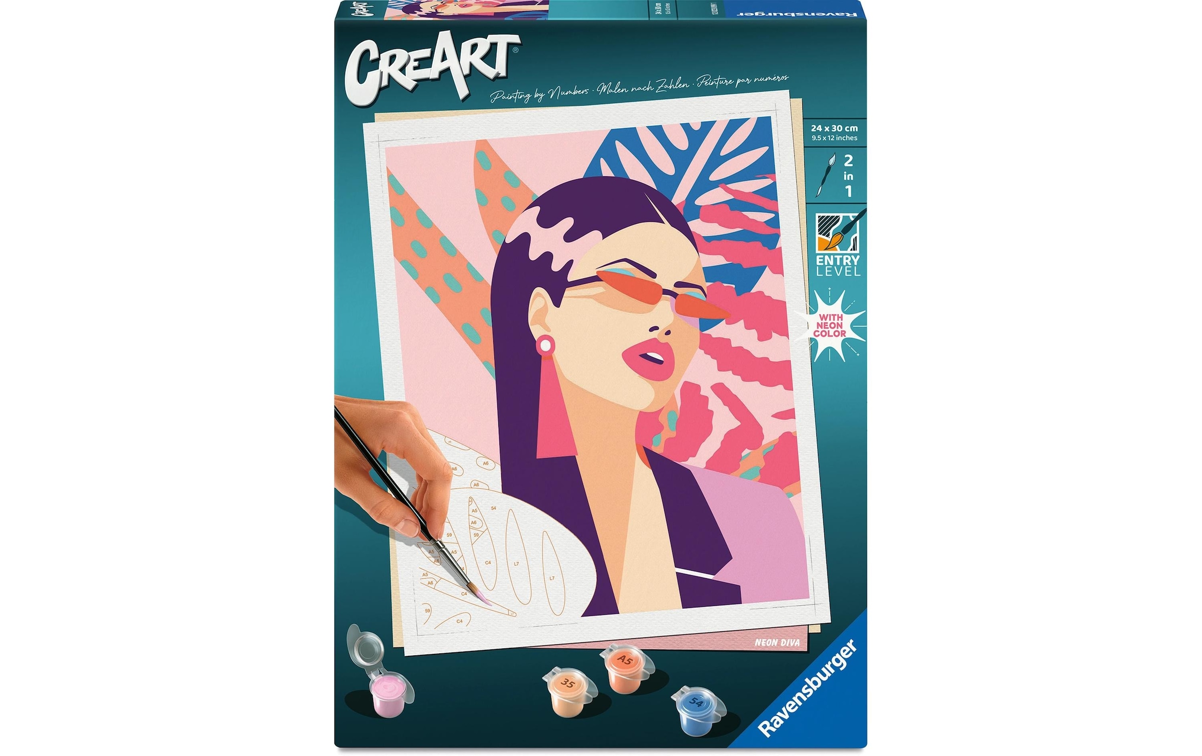 Ravensburger Peinture par numéros »CreArt Neon Diva 24 x 30 cm«