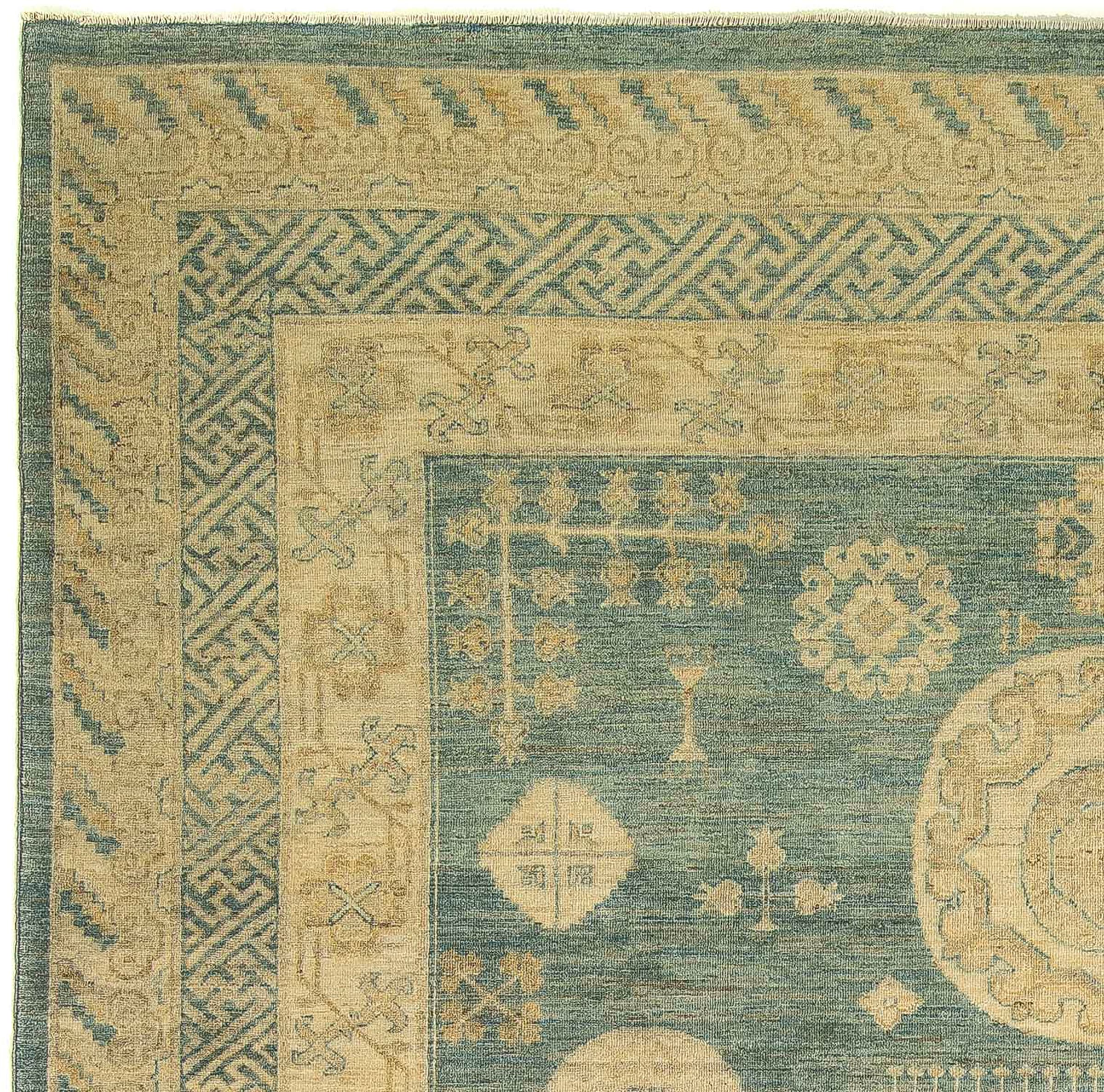 morgenland Orientteppich »Ziegler - 297 x 241 cm - türkis«, rechteckig, Wohnzimmer, Handgeknüpft, Einzelstück mit Zertifikat