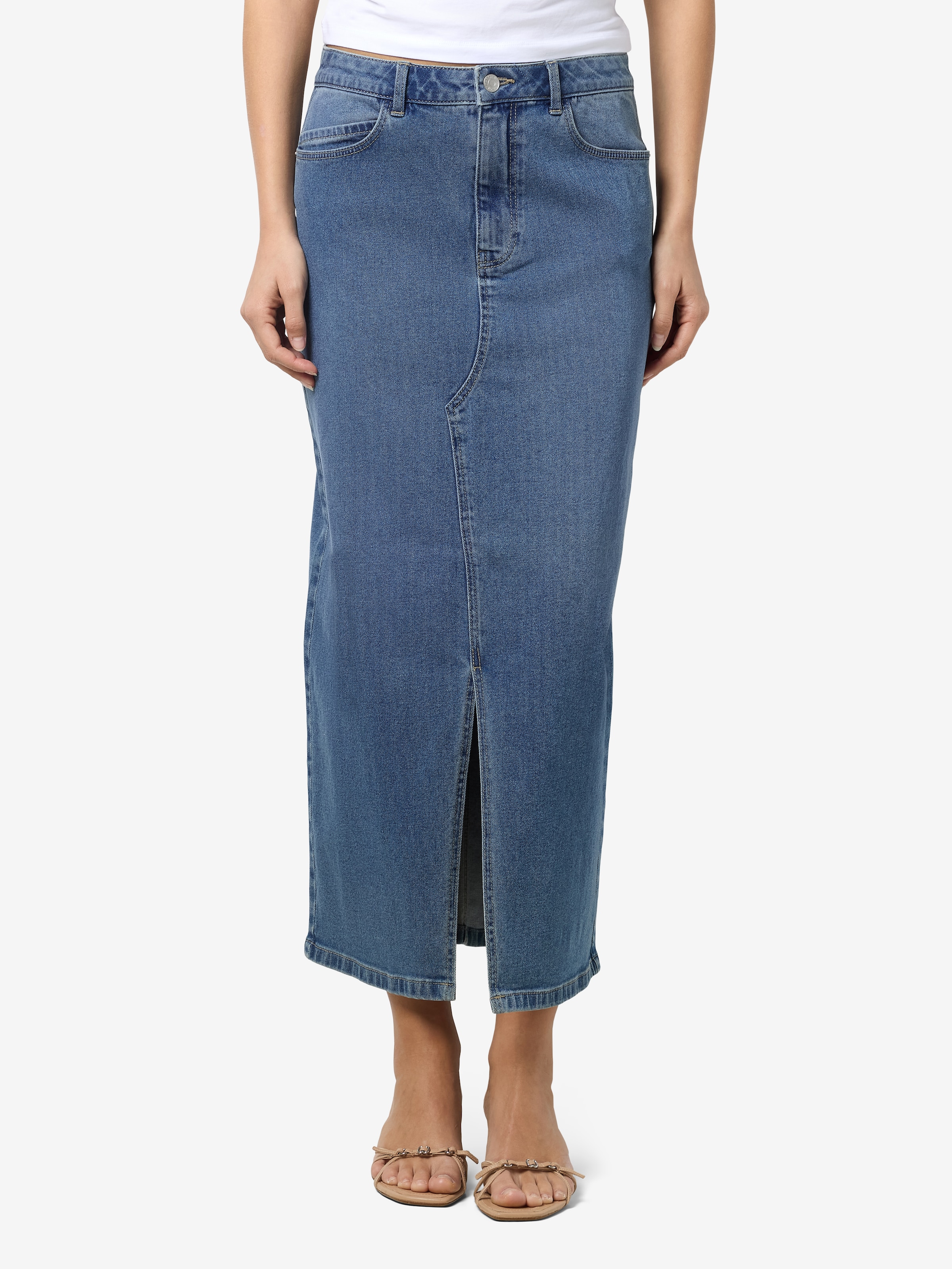 Image of Noisy may Jeansrock "NMKATH NW SLIT MIDI SKIRT VI477MB NOOS"