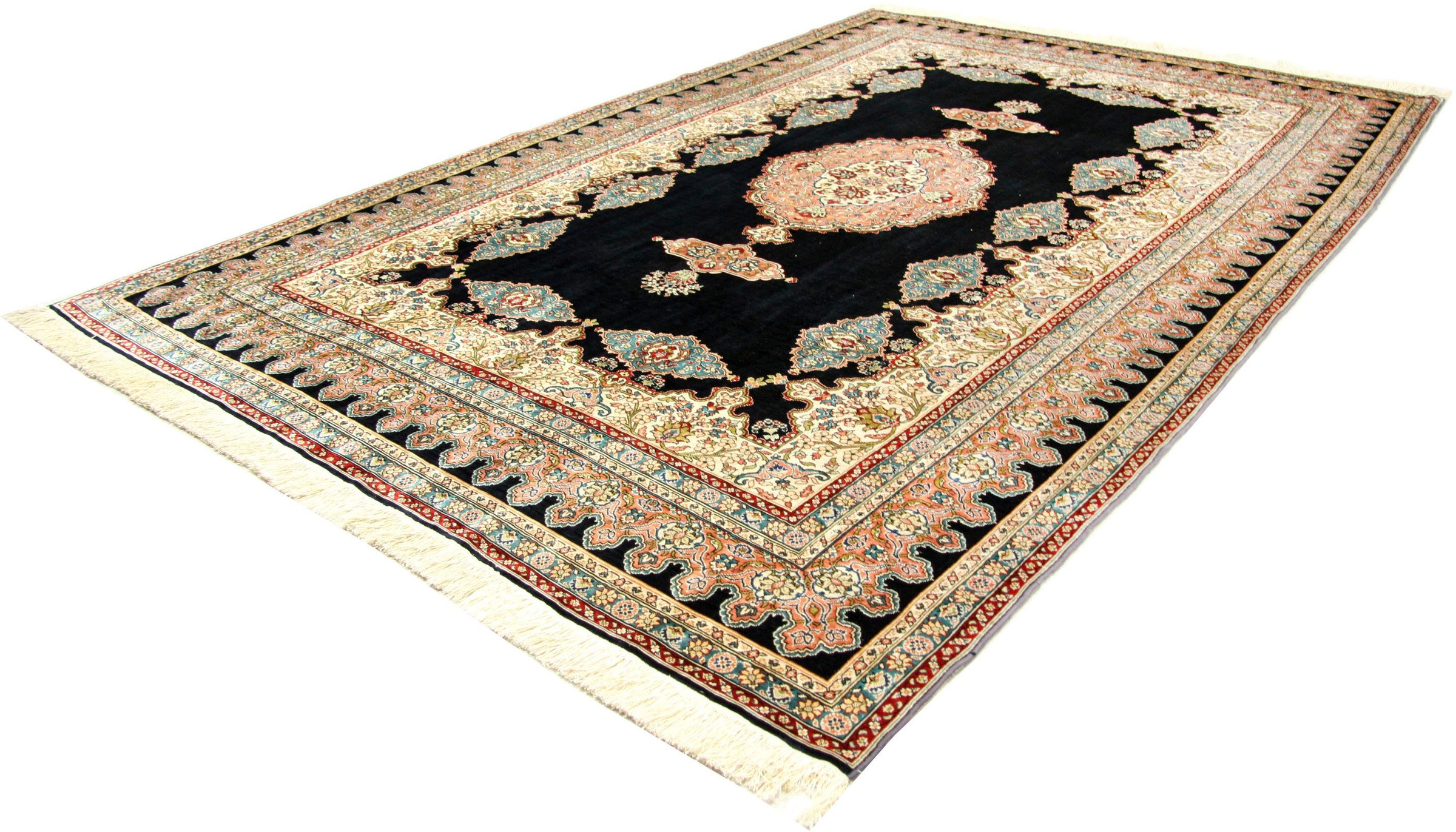 Image of morgenland Teppich »Hereke Seide Teppich handgeknüpft blau«, rechteckig, 7 mm Höhe bei Ackermann Versand Schweiz