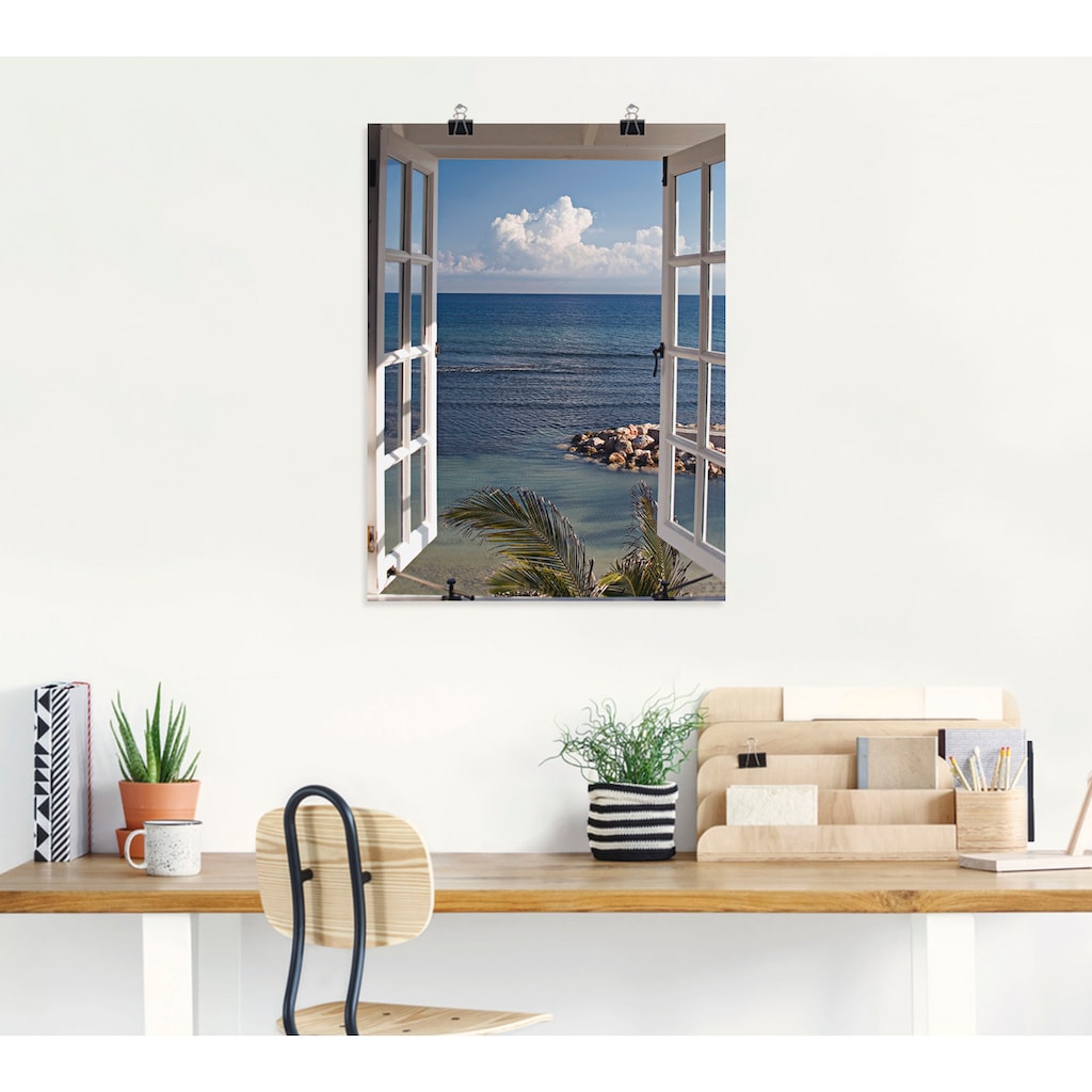 Artland Wandbild »Fenster zum Paradies«, Fensterblick, (1 St.)