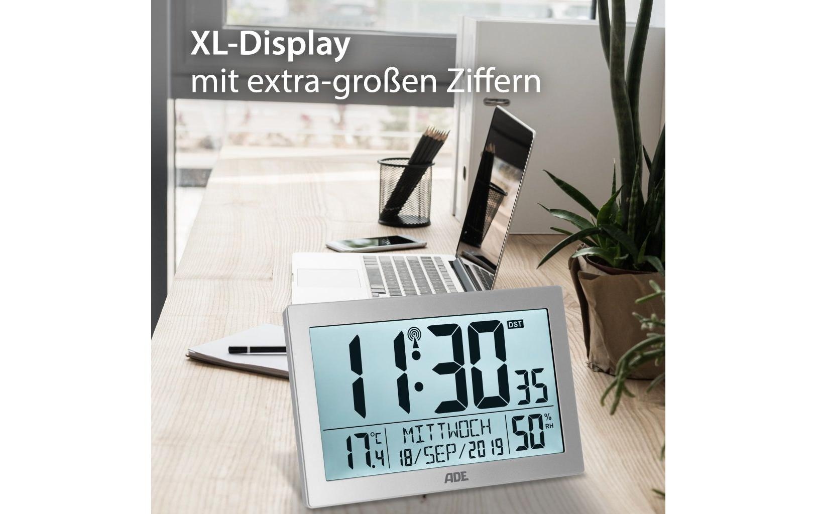 ADE Wanduhr »XL, Silberfarben«