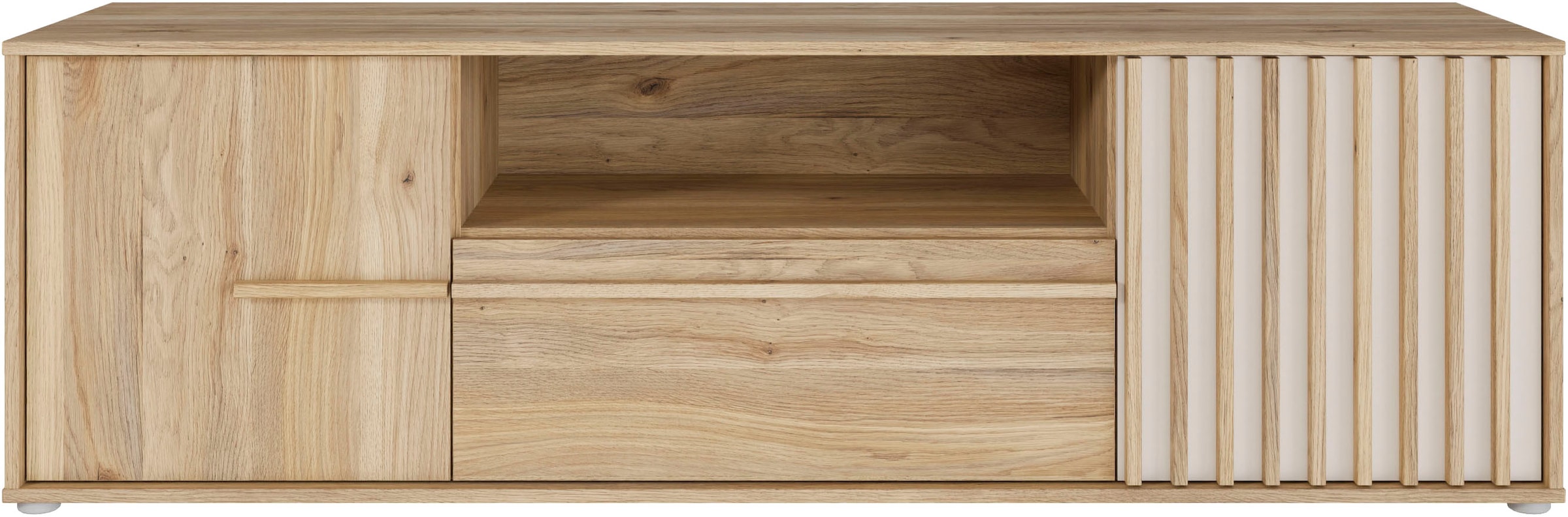 FORTE Lowboard »Forte Arank TV Board 160, Beleuchtung optional bestellbar« B/H/T 162,5/49,7/41,7 cm, Lamellenoptik, Stauraum