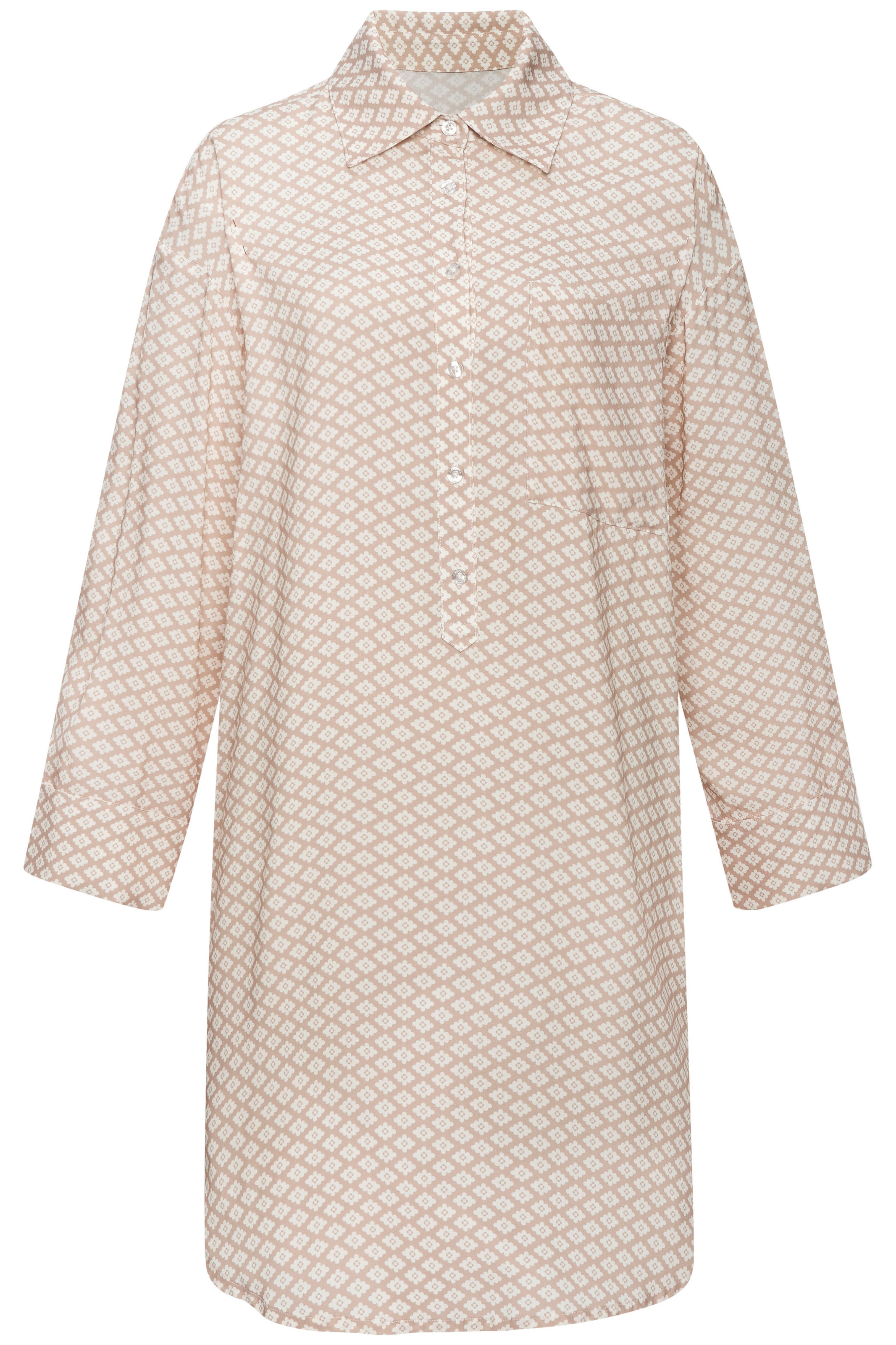 LASCANA Pyjamaoberteil mit grafischem Allovermuster