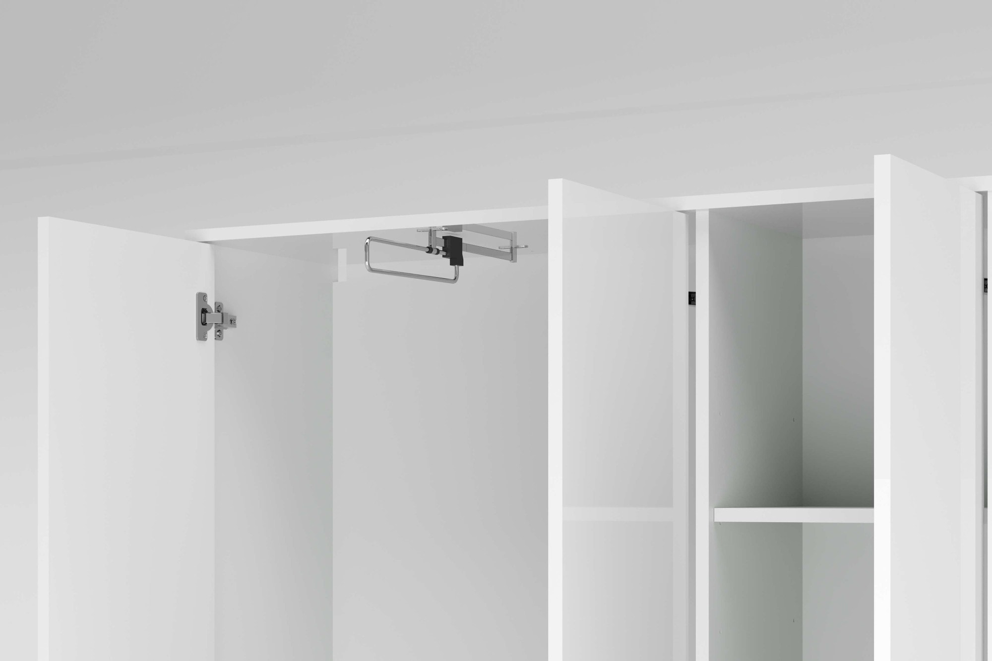 Home affaire Mehrzweckschrank »JOLLY, Stauraumschrank , Breite 107 cm , Höhe 178 cm« 1 Stk. tlg. 3 Türen,1 kl.+3 grosse Böden,1 Auszugsstange,Schrank Hochglanz lackiert