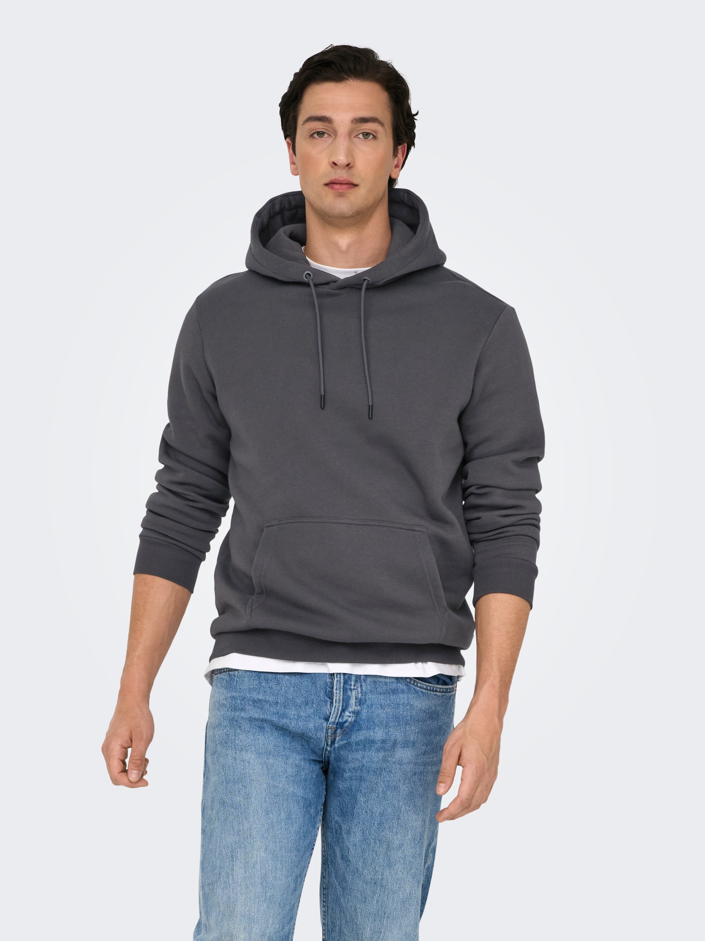 Image of ONLY & SONS Kapuzensweatshirt "ONSCERES HOODIE SWEAT NOOS", Baumwollmischung, regular fit