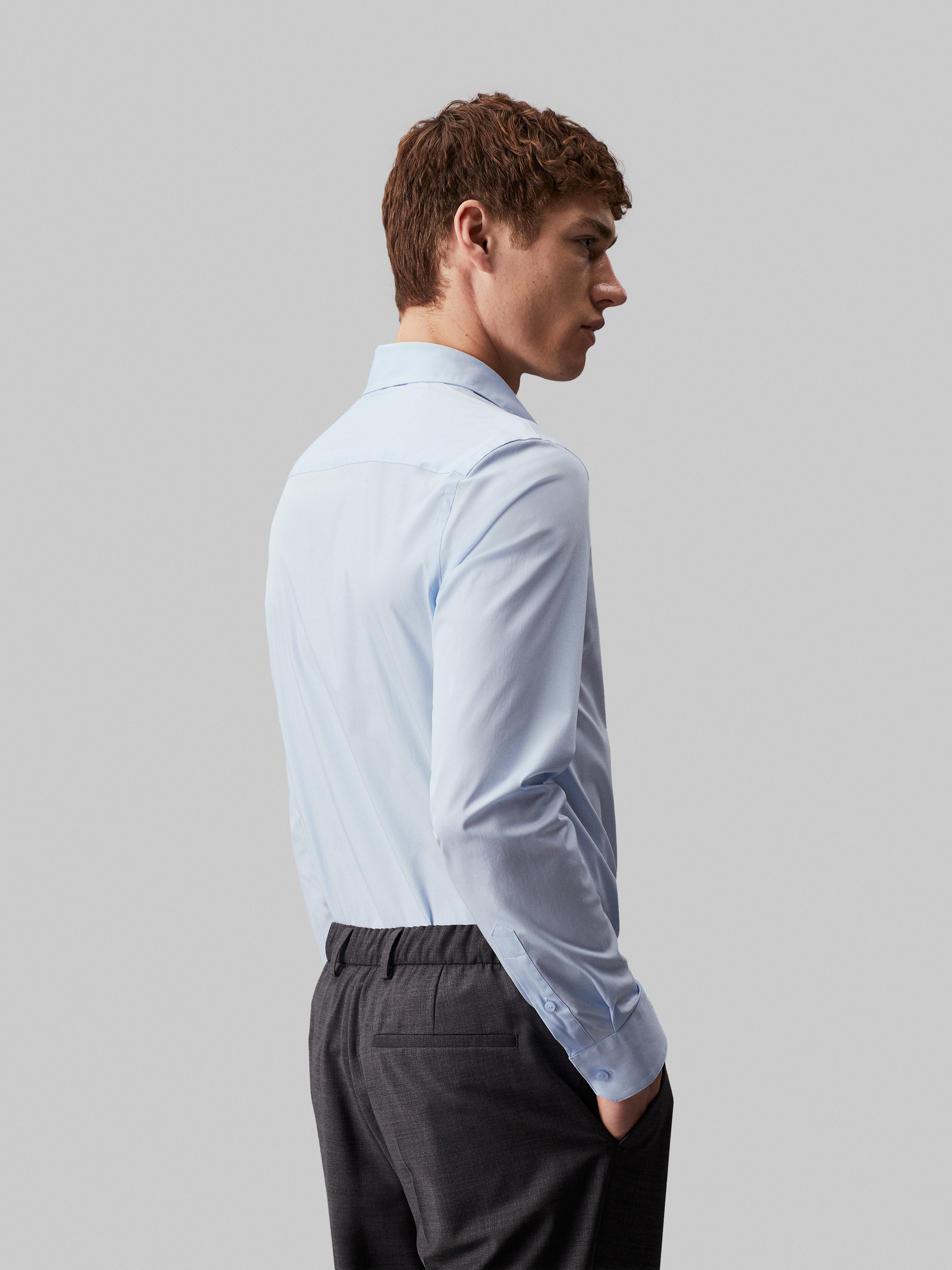 Calvin Klein Businesshemd »STRETCH POPLIN SLIM SHIRT«, mit Calvin Klein Logo auf der Brust