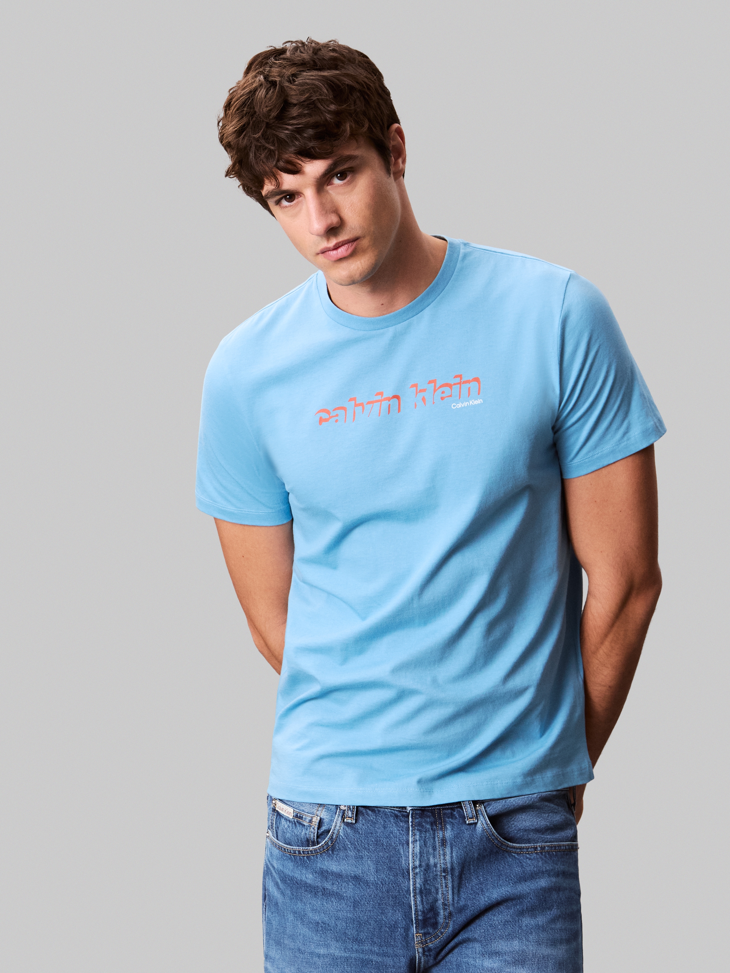Image of Calvin Klein T-Shirt "SS 30s E CLVN LN 3D" Mit Rundhalsausschnitt