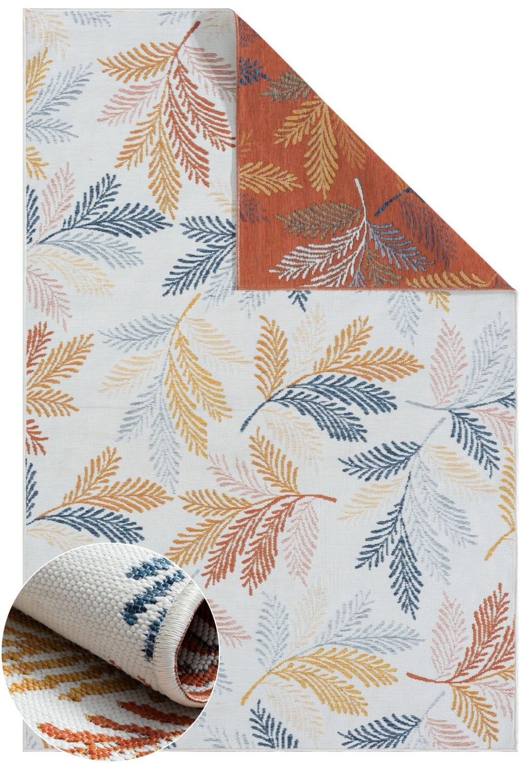 Myflair Möbel & Accessoires Teppich »Johanna, LAGERRÄUMUNG!« rechteckig 6 mm Höhe Wendeteppich, Blätter Motiv, Outdoor geeignet, Balkon, Terrasse