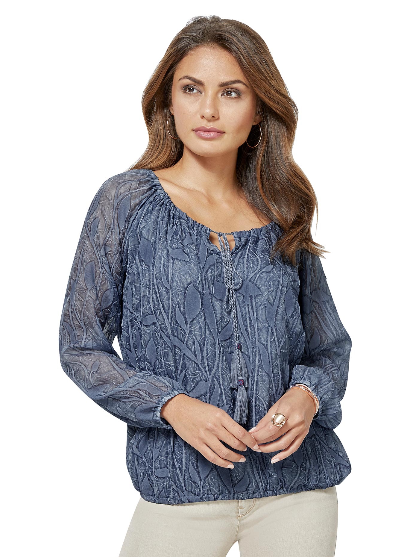 Bluse in dezent transparenter Crash-Optik