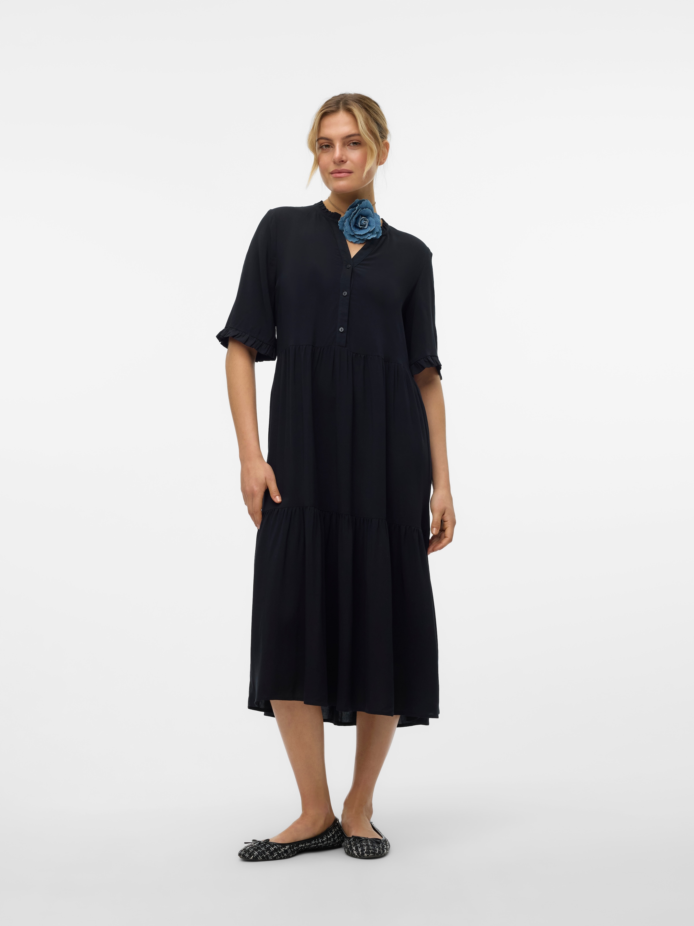 Image of Vero Moda Sommerkleid "VMEASY JOY 2/4 FRL CALF DRESS WVN GA" Viskose, regular fit
