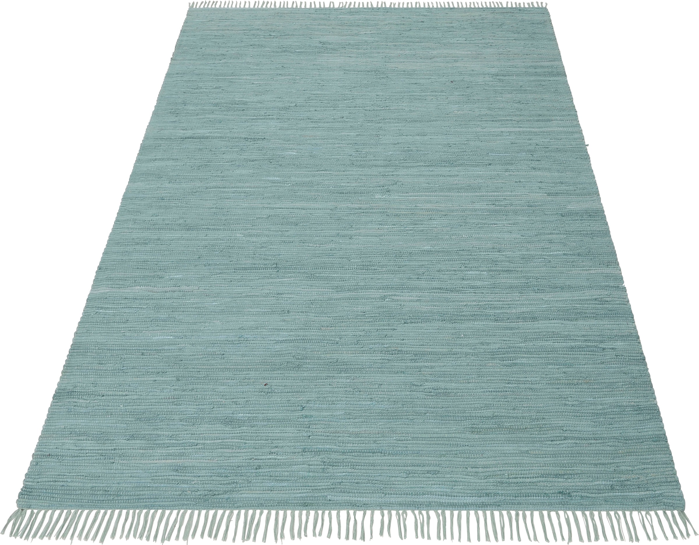 my home Teppich »Laurelie«, rechteckig, mit Fransen, 100% Baumwolle, einfarbiger... kaufen