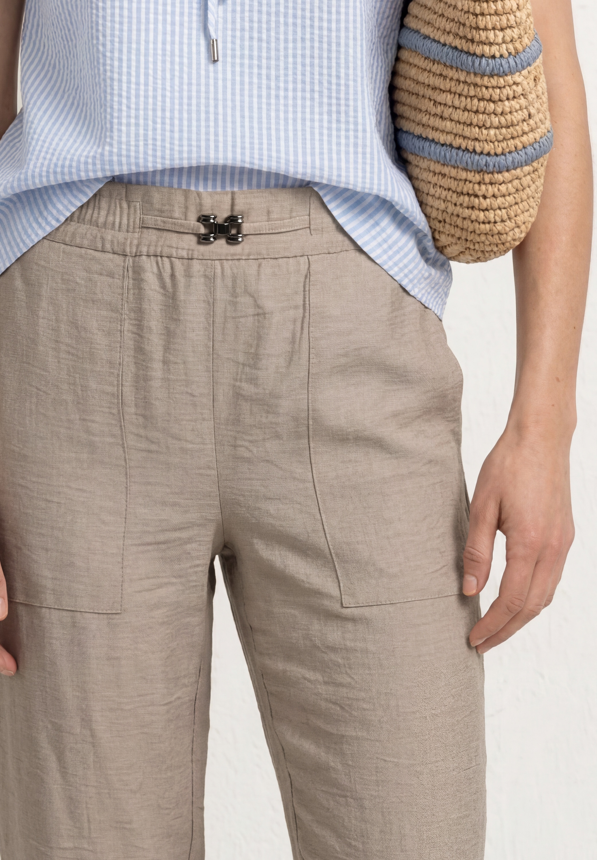 STREET ONE Pantalon en tissu »Style Bonny«  Slim Leg Hose im Loose Fit mit Gürteldetail
