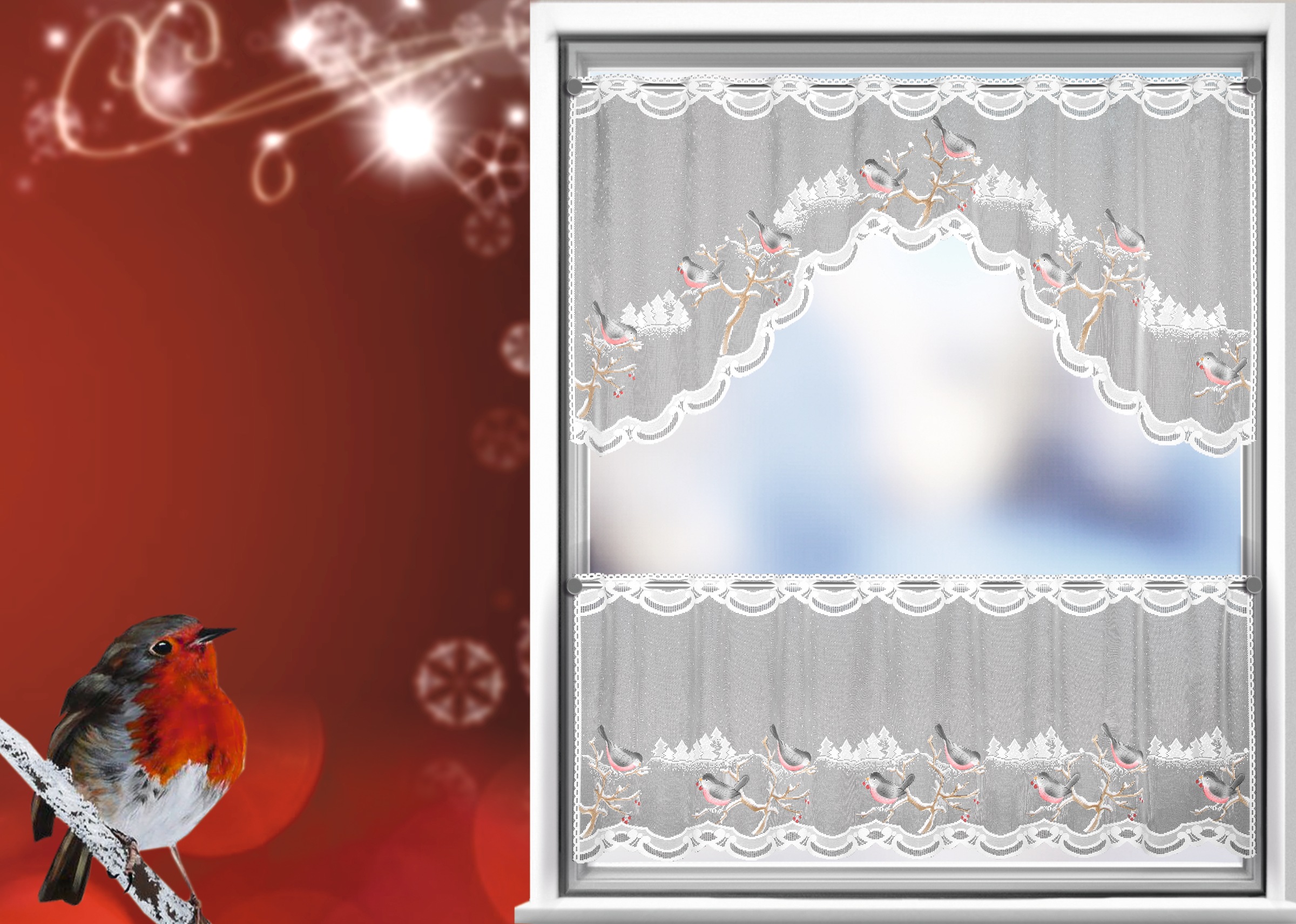 Image of WILLKOMMEN ZUHAUSE by ALBANI GROUP Panneaux »Vogel«, (2 St.), Jacquard-Panneaux-Set, handcoloriert bei Ackermann Versand Schweiz