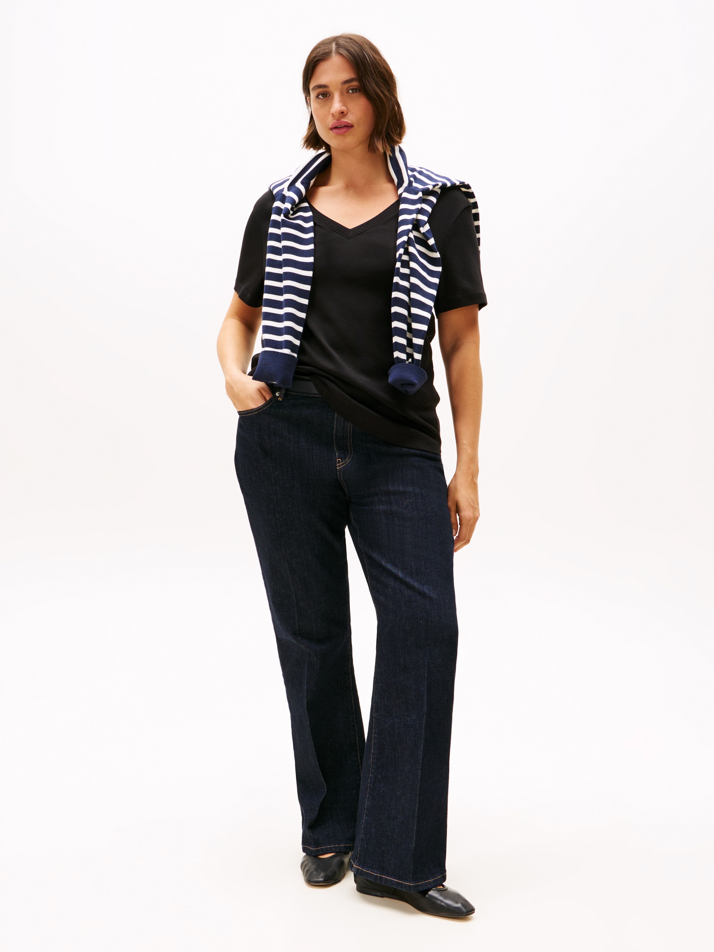 Tommy Hilfiger Curve V-Shirt »CRV SLIM CODY V-NK SS«, in Grossen Grössen