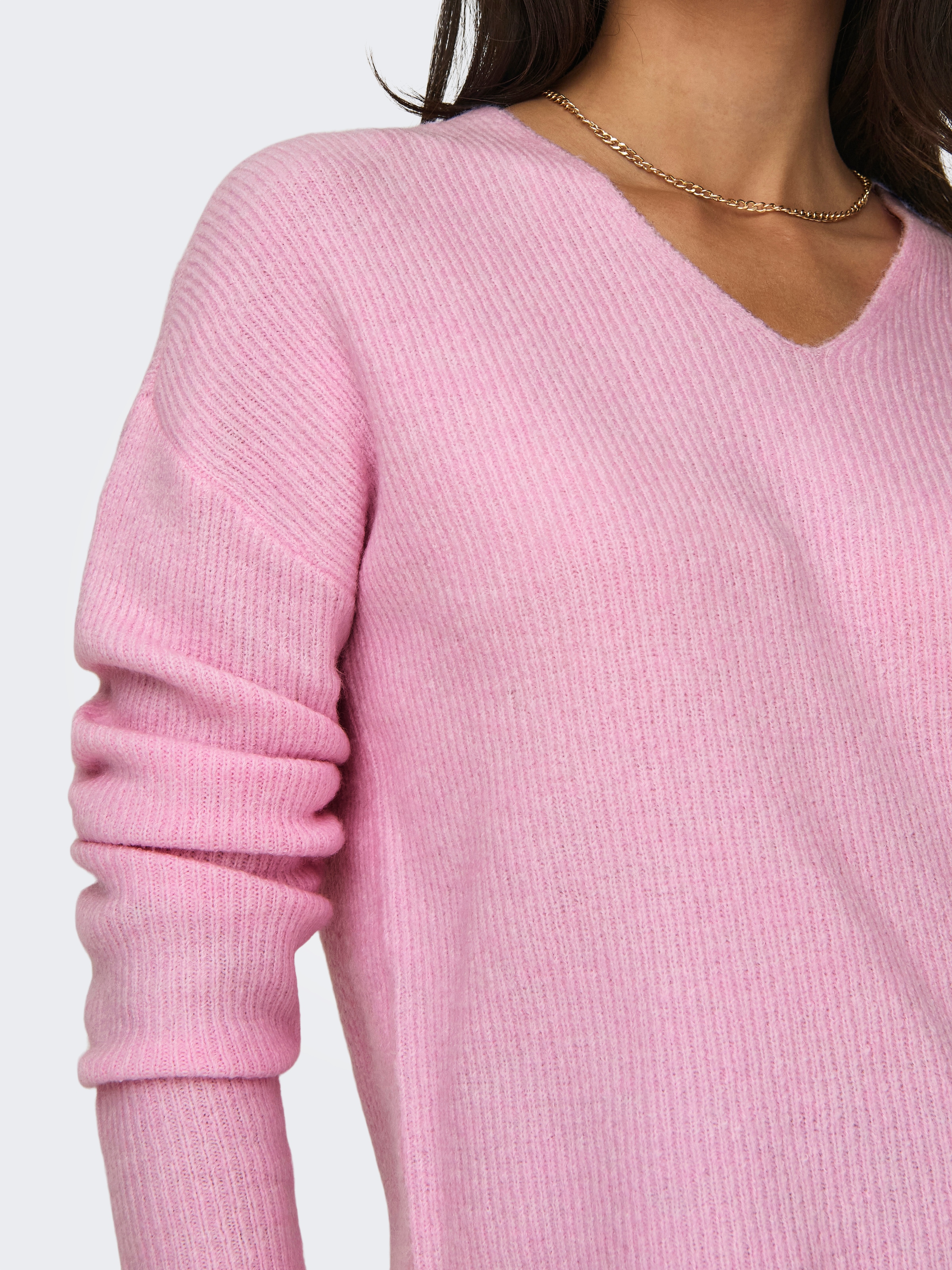 ONLY Pull col V »ONLCAMILLA V-NECK L/S PULLOVER KNT NOOS« Materialmix, regular fit