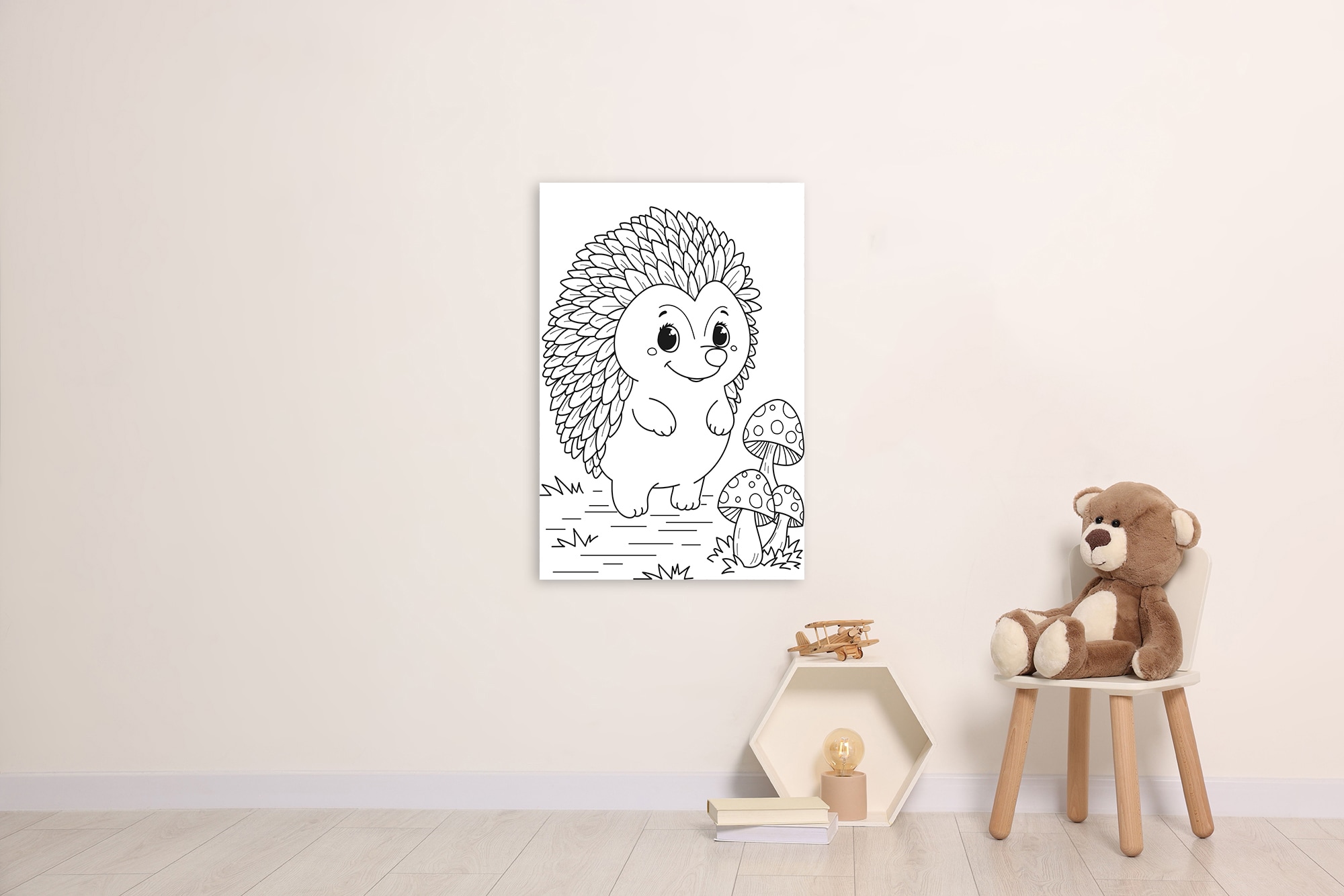 Image of queence Bild "Grosser Igel" Figuren Mädchen Märchenbilder klassische Fantasie 1 Stk. tlg. DIY Wandbild aus Dibond