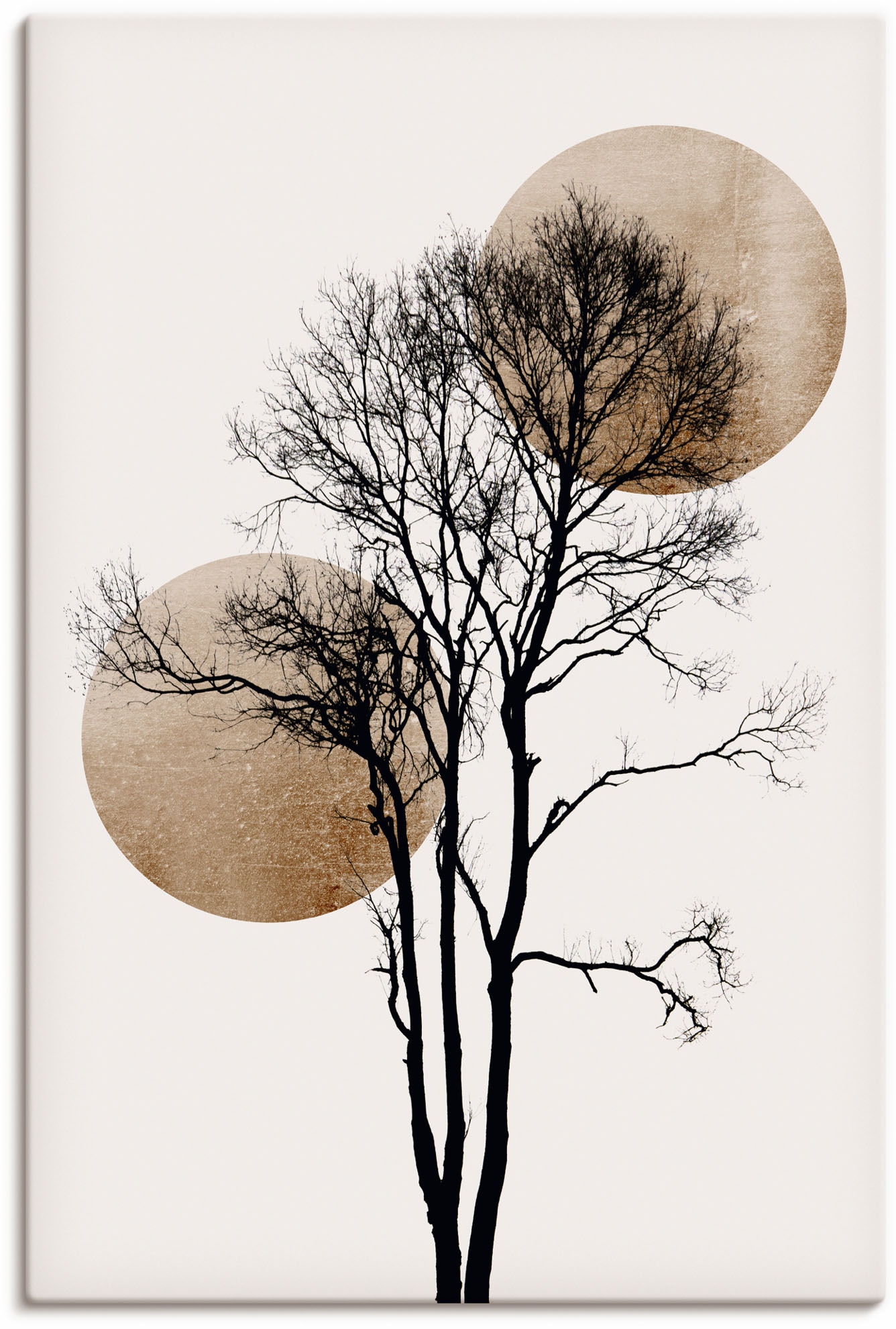 Image of Artland Wandbild "Sonne und Mond versteckt" Baumbilder 1 Stk. tlg. als Alubild, Leinwandbild, Poster in verschied. Grössen