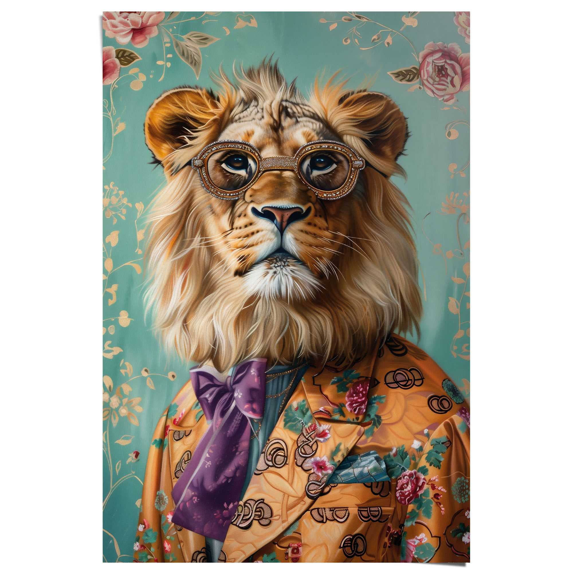 Image of Reinders Poster "Dandy Lion Portrait" Wohnzimmer - Mehrfarbig - 150 gr. Papier - Humor - 61x91,5 cm
