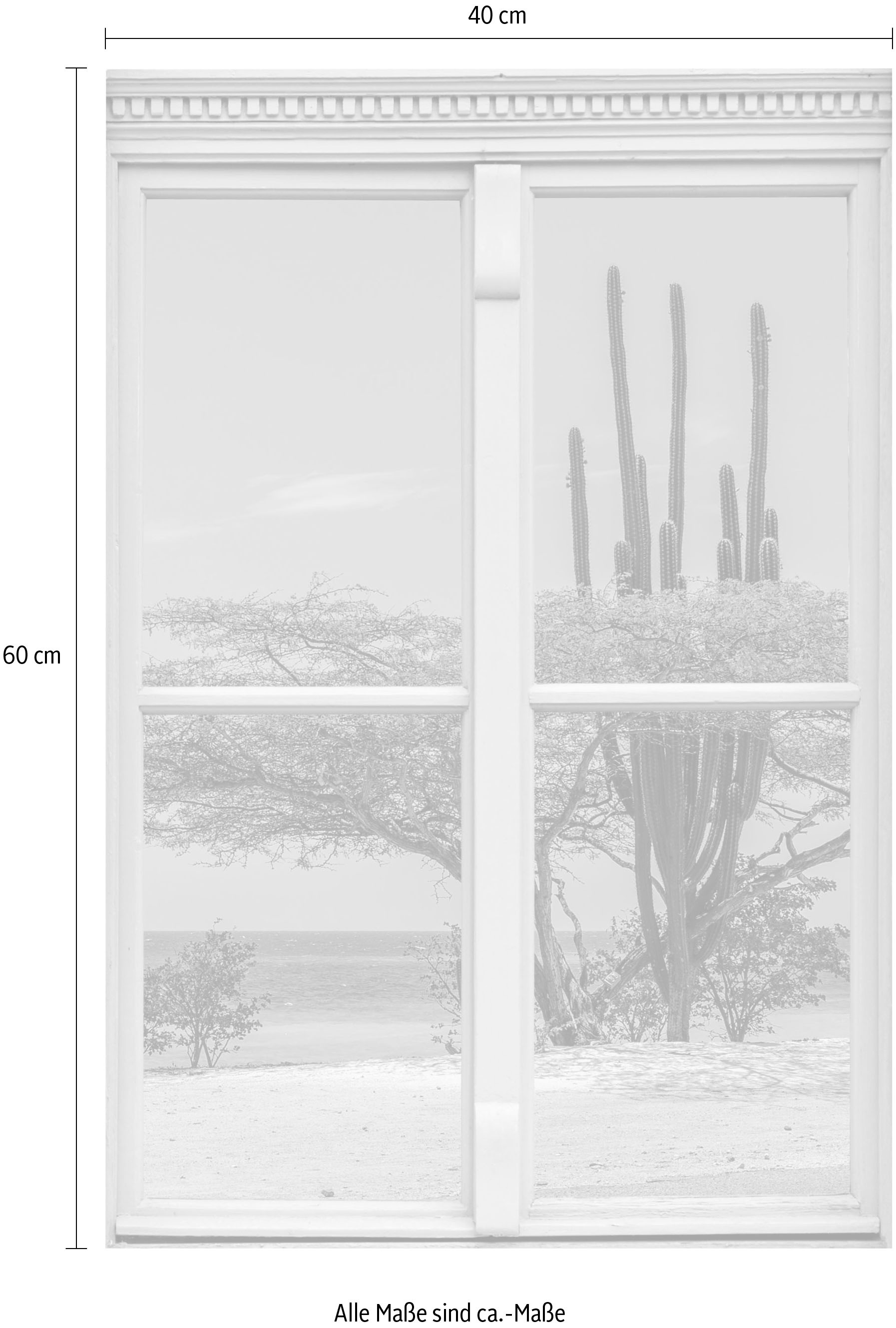 queence Wandsticker »Kaktus«, Wandsticker, Wandbild, selbstklebend, 3D, Fenster