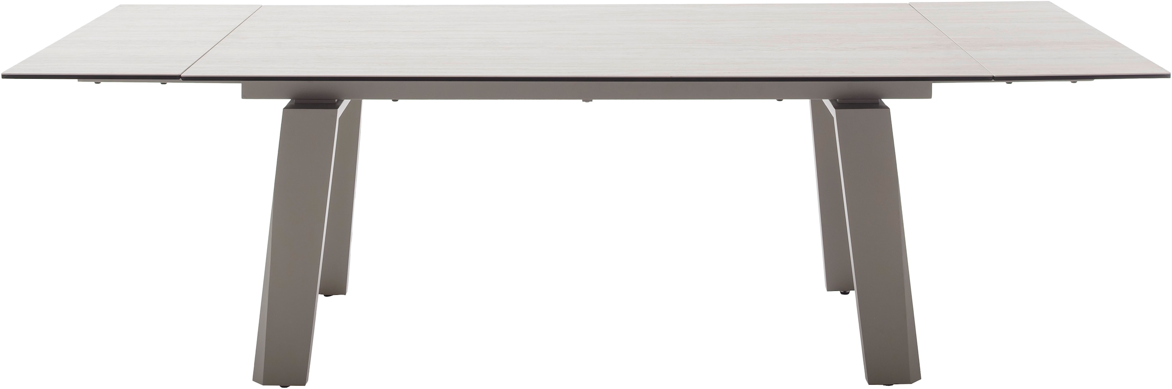 MCA furniture Table de salle à manger »Kalamata« 1 cuis tlg. Auszugstisch, Stirnauszug, Metallgestell, Keramik, Sicherheitsglas