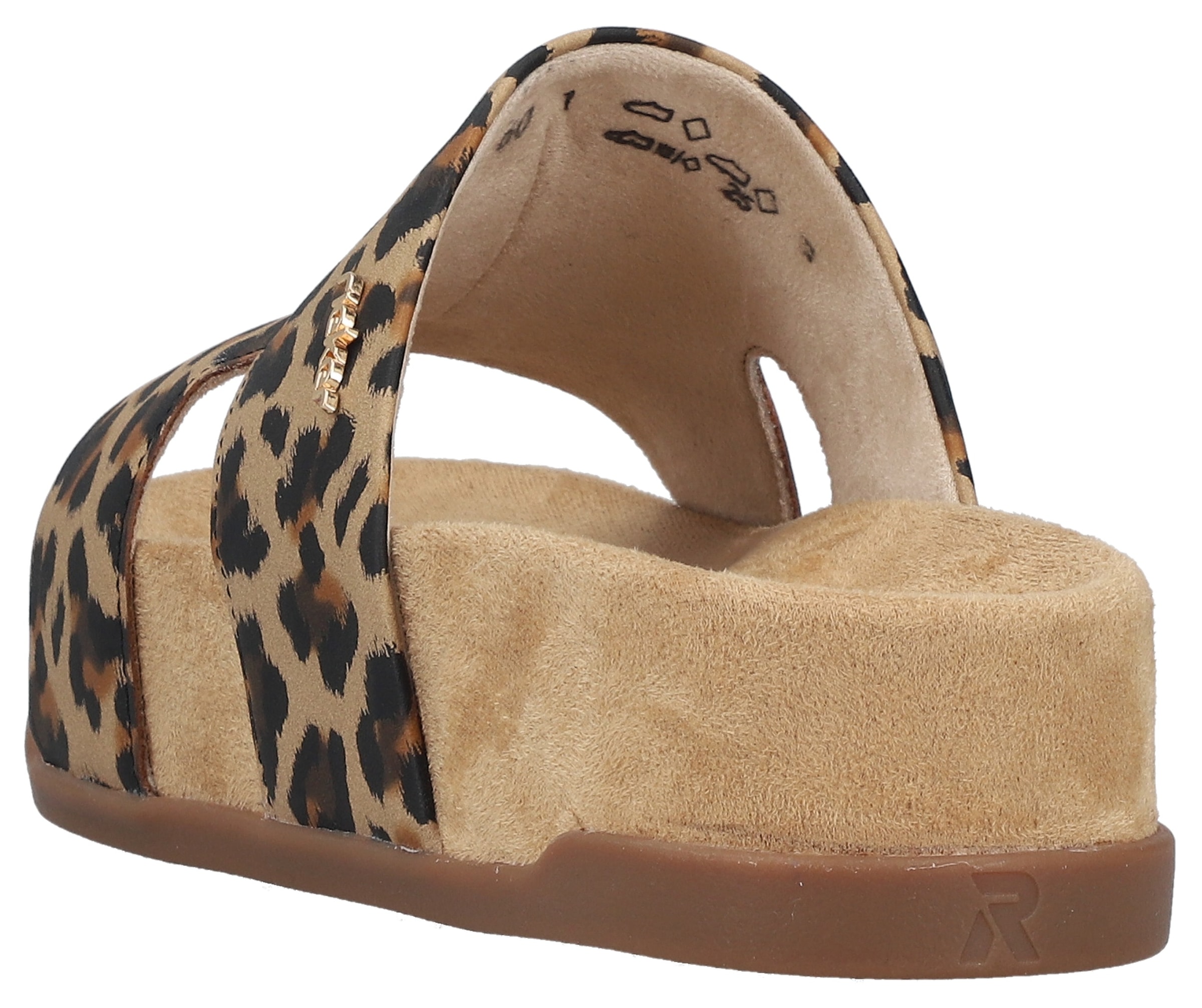 Rieker Pantolette  chaussure d’été, chaussure de plage, chaussure de vacances en look léopard