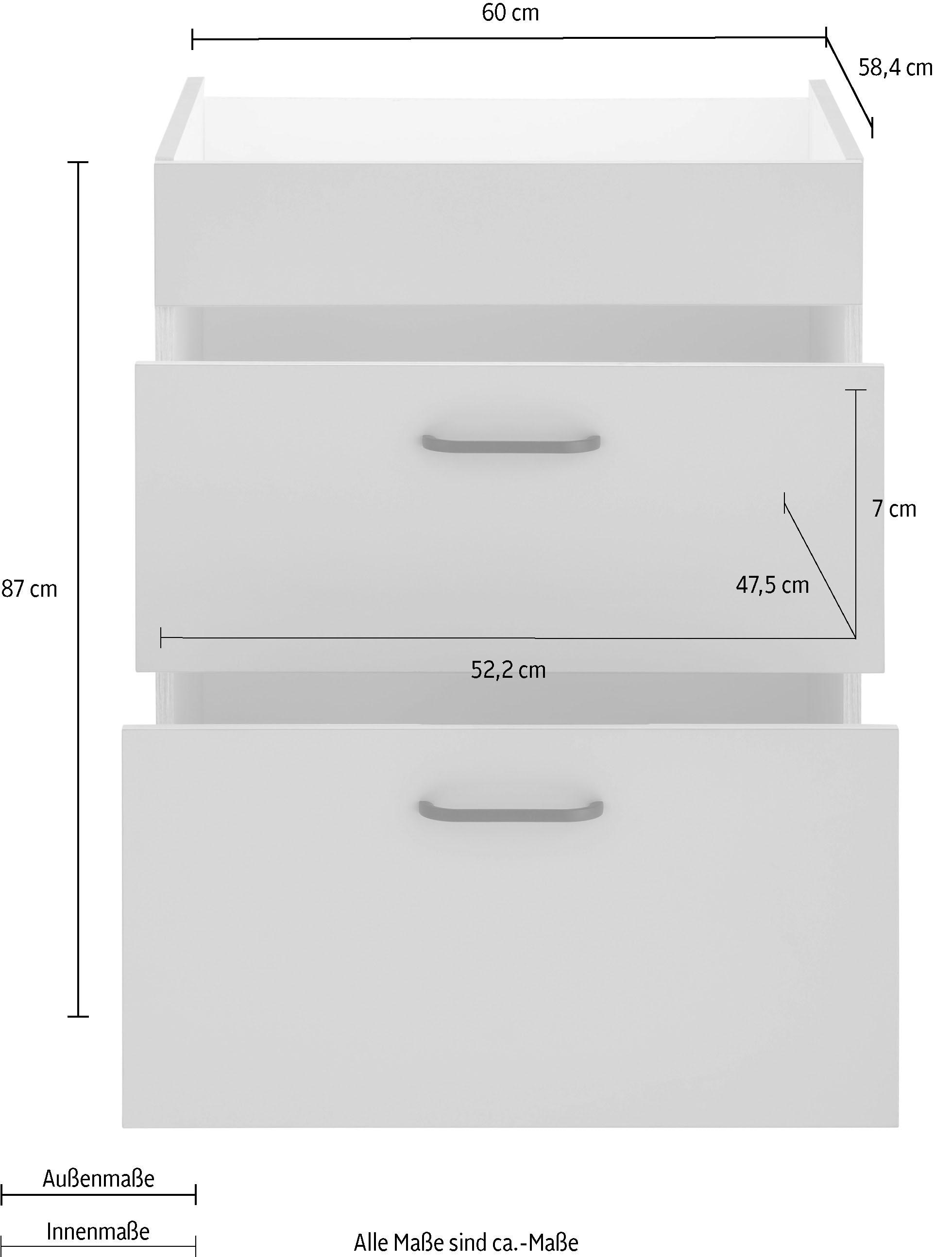 OPTIFIT Kochfeldumbauschrank »Elga«, mit Soft-Close-Funktion, höhenverstellbare Füsse, Breite 60 cm