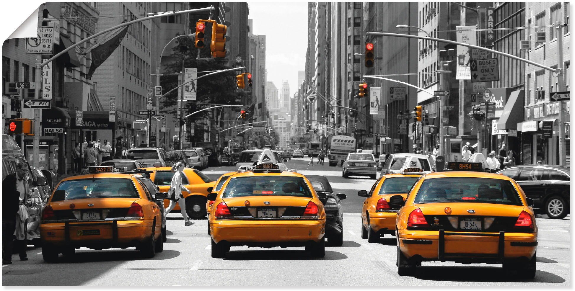 Image of Artland Wandbild »Taxis in New York«, Amerika, (1 St.), in vielen Grössen & Produktarten -Leinwandbild, Poster, Wandaufkleber / Wandtattoo auch für Badezimmer geeignet bei Ackermann Versand Schweiz