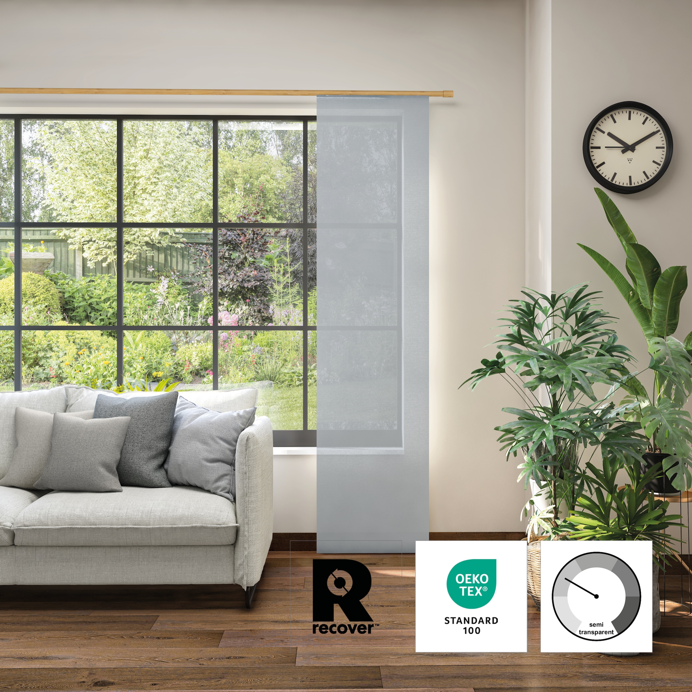 Neutex for you! Rideau coulissant »Alora Eco« Support de panneau 1 cuis tlg.