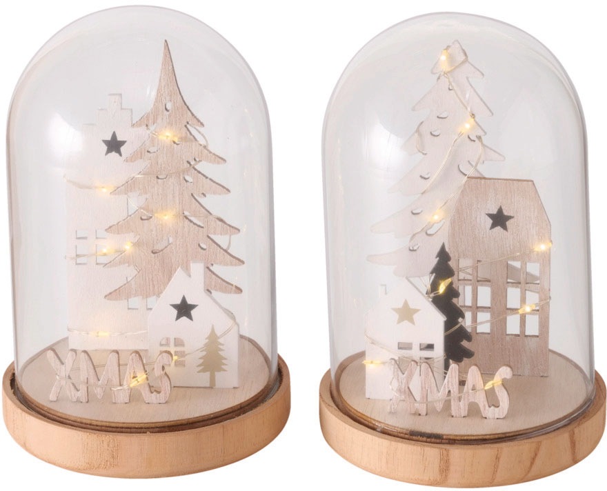Image of BOLTZE Weihnachtsfigur »XMAS«, (Set, 2 St.), Dekoaufsteller mit LED-Beleuchtung bei Ackermann Versand Schweiz