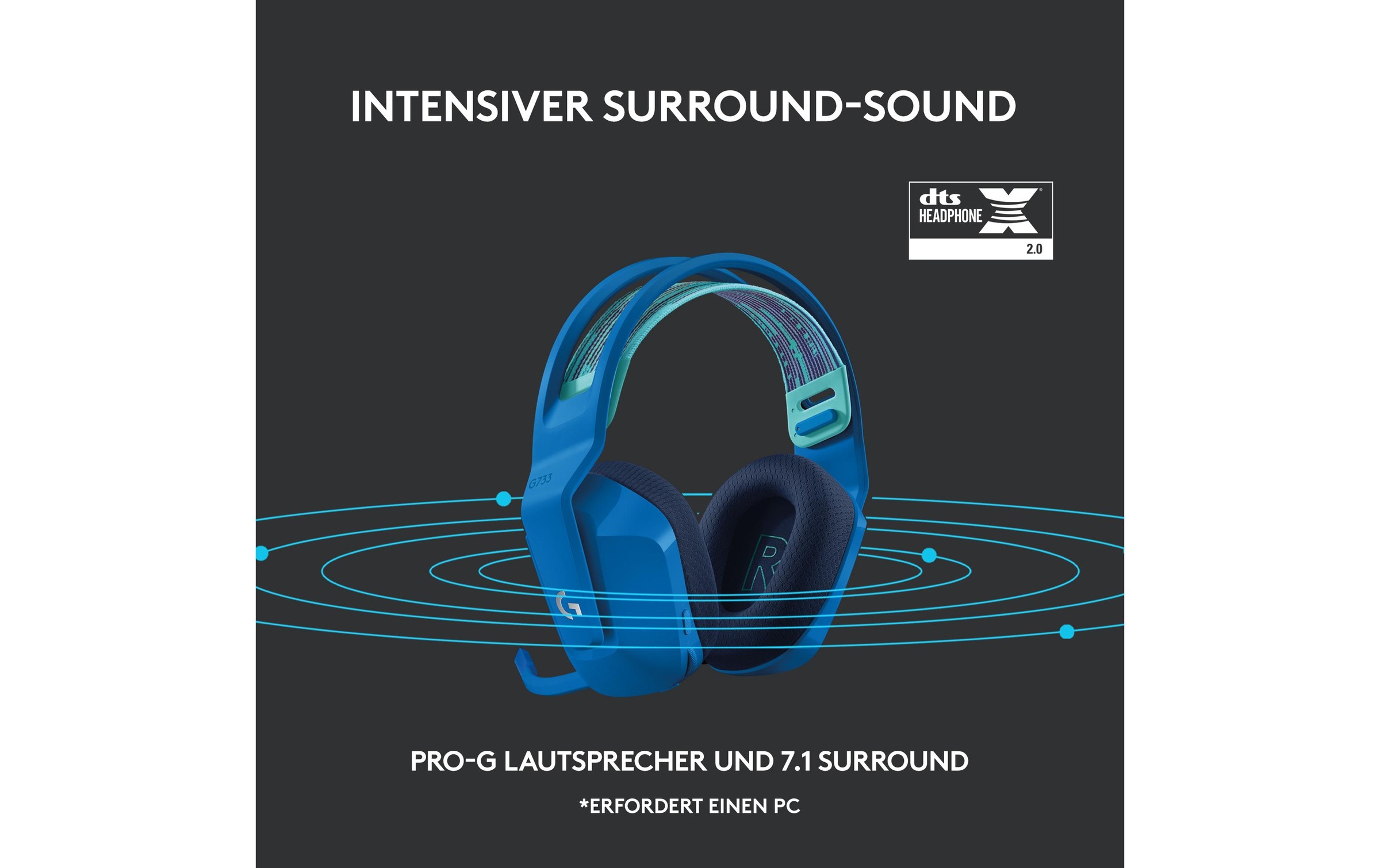 Logitech Gaming-Headset »G733 Lightspeed Blau«