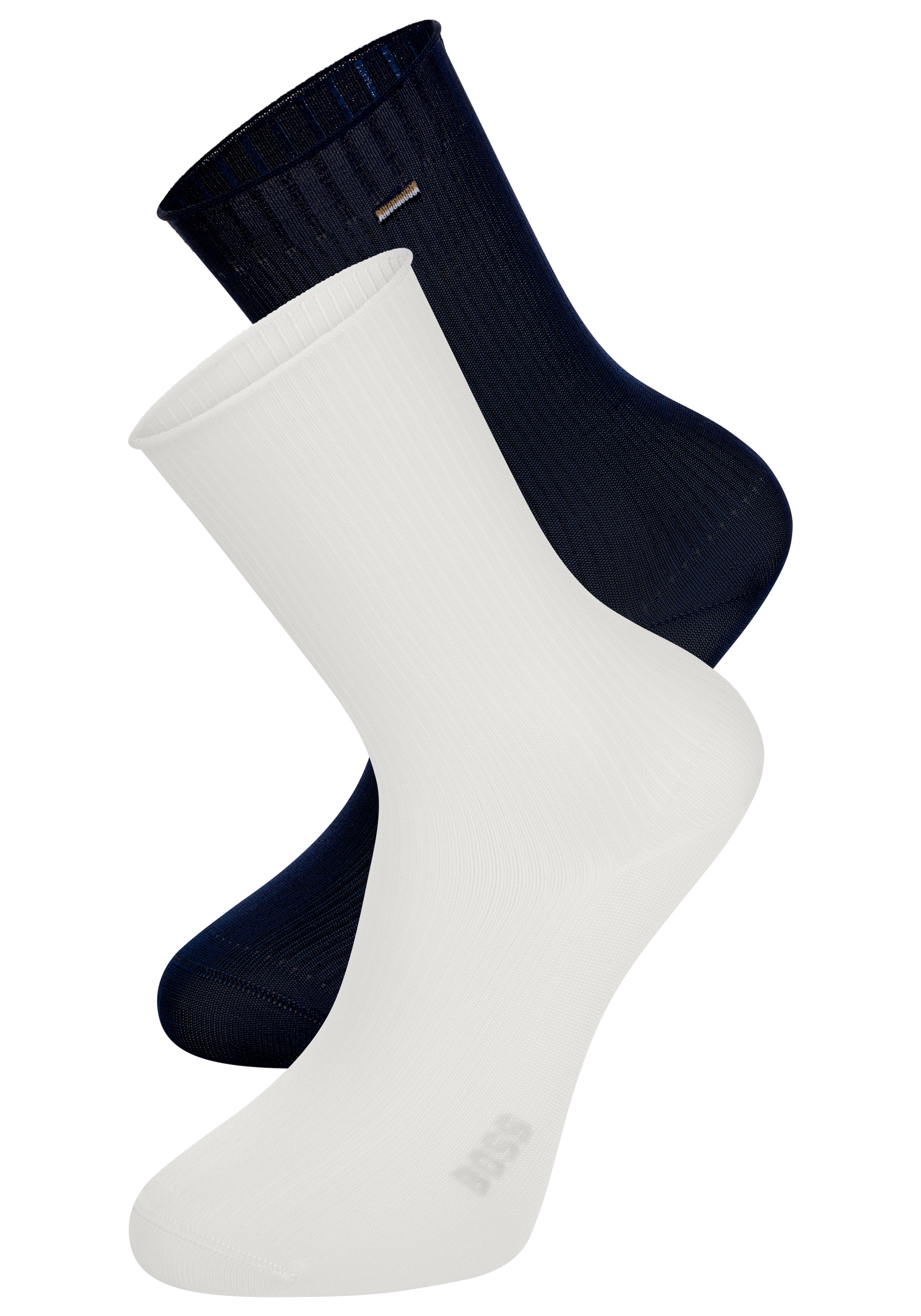 Image of BOSS Feinsocken Packung, 2 Paar tlg. fein gerippt, verstärkte Fersen- und Zehenpartie