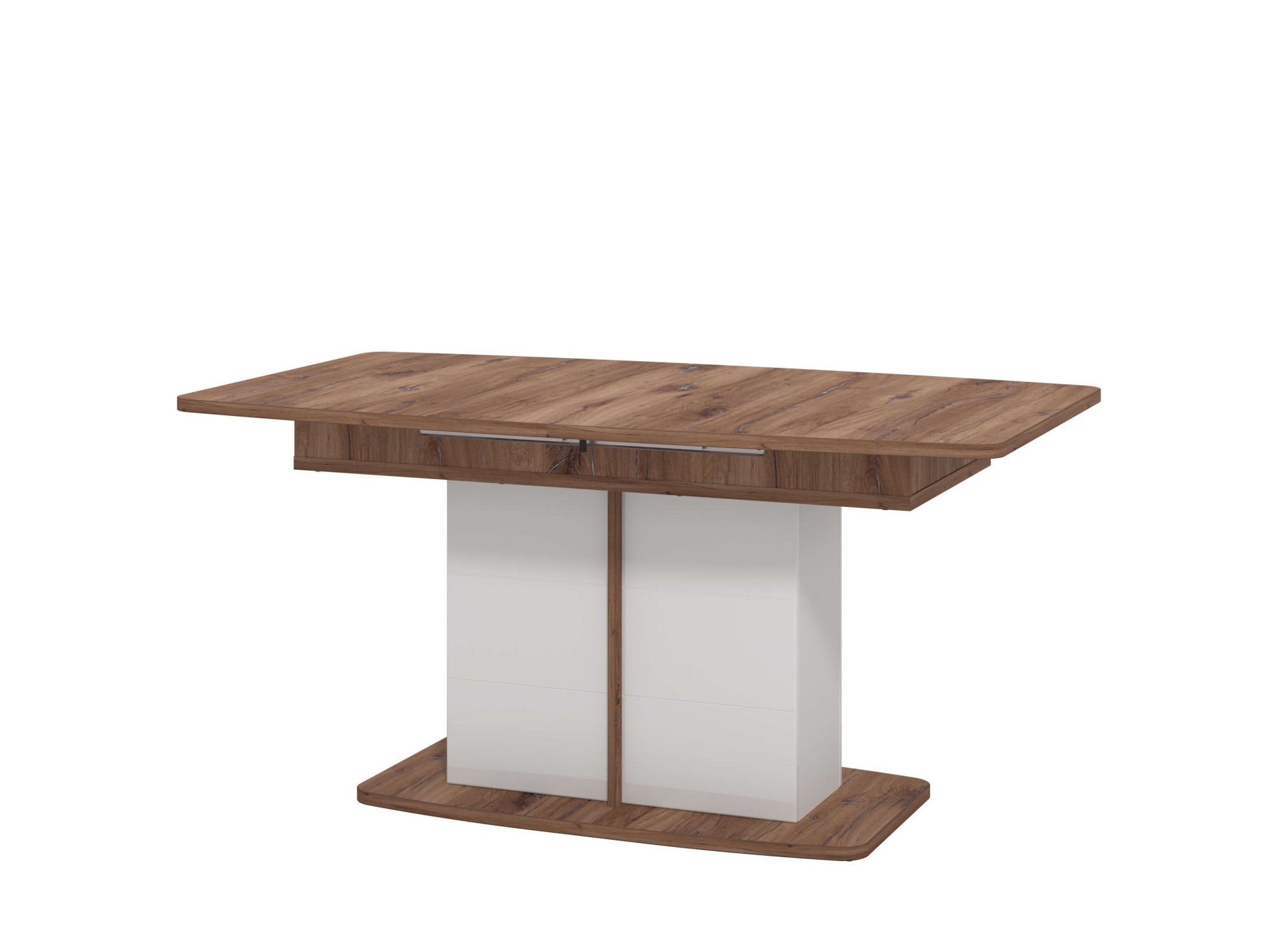 INOSIGN Esstisch »Burgundy 160 cm, modernes Design, Verlängerbar durch Einlegeplatte« max. Breite 200 cm, Farbkombination aus Flagstaf Eiche und Weiss