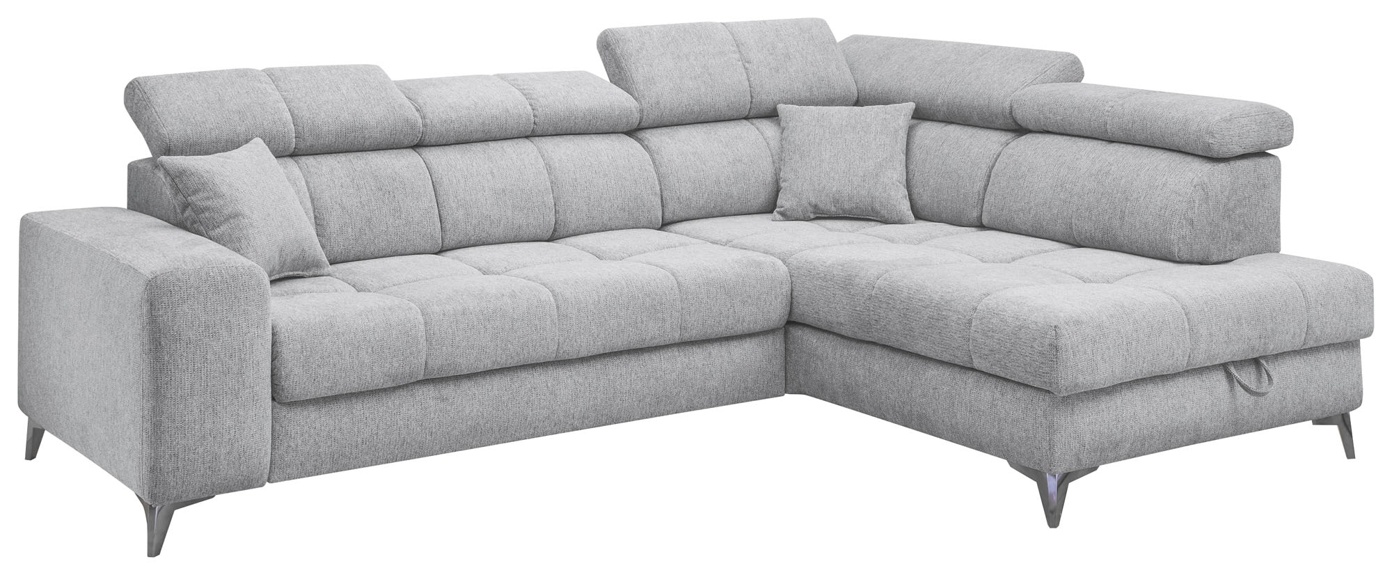 ED EXCITING DESIGN Ecksofa »Sydney L-Form« motorischer Sitztiefenverstellung, USB-Port & 2 Zierkissen