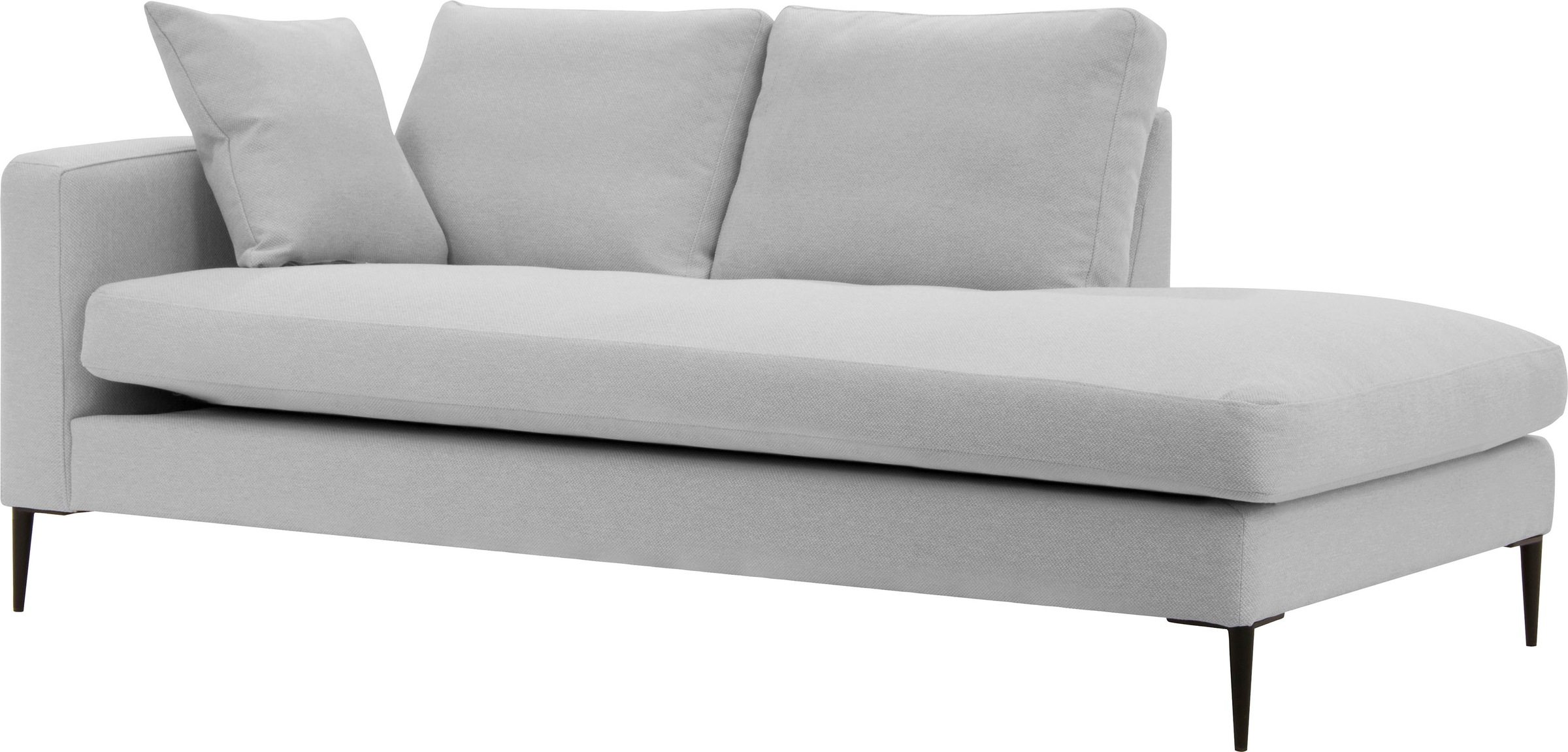 Leonique Recamiere »Cozy Chaiselongue, Masse B/T/H: 195/97/80 cm«, mit losen Kissen und Metallbeinen, Armlehne links oder rechts wählbar