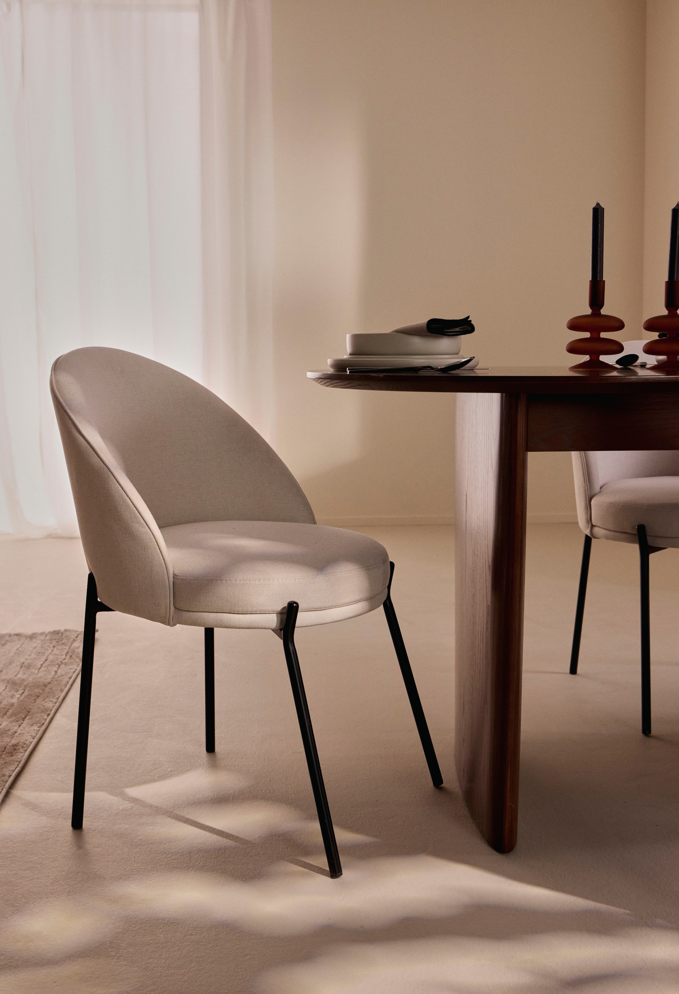 LeGer Home by Lena Gercke Chaise de salle à manger »Isalie« (Set) 2 cuismit pflegeleichtem Webstoff, Metallgestell, Sitztiefe 47 cm