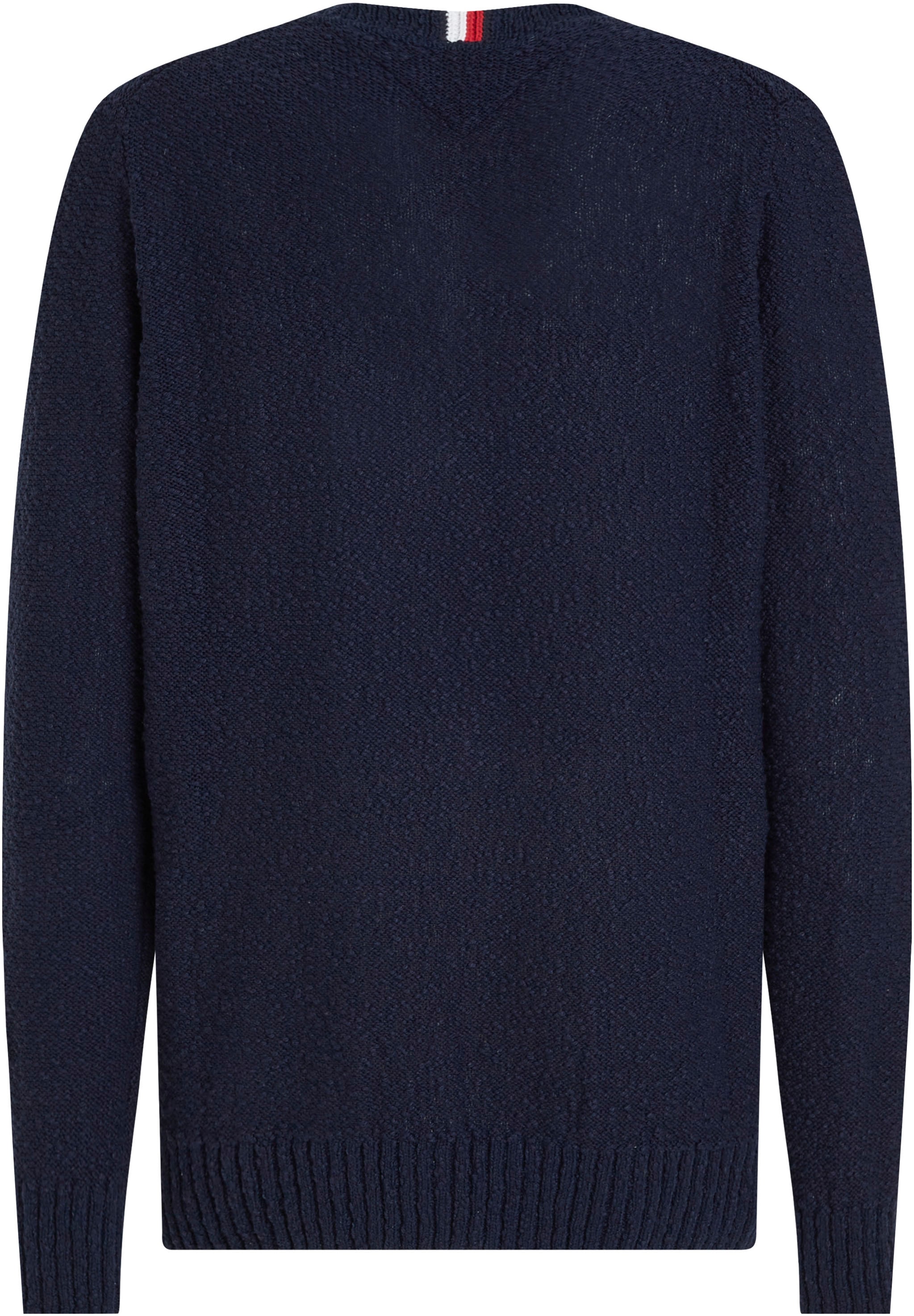 Tommy Hilfiger Strickpullover »SLUB YARN C NK«, mit Logostickerei am Ärmel