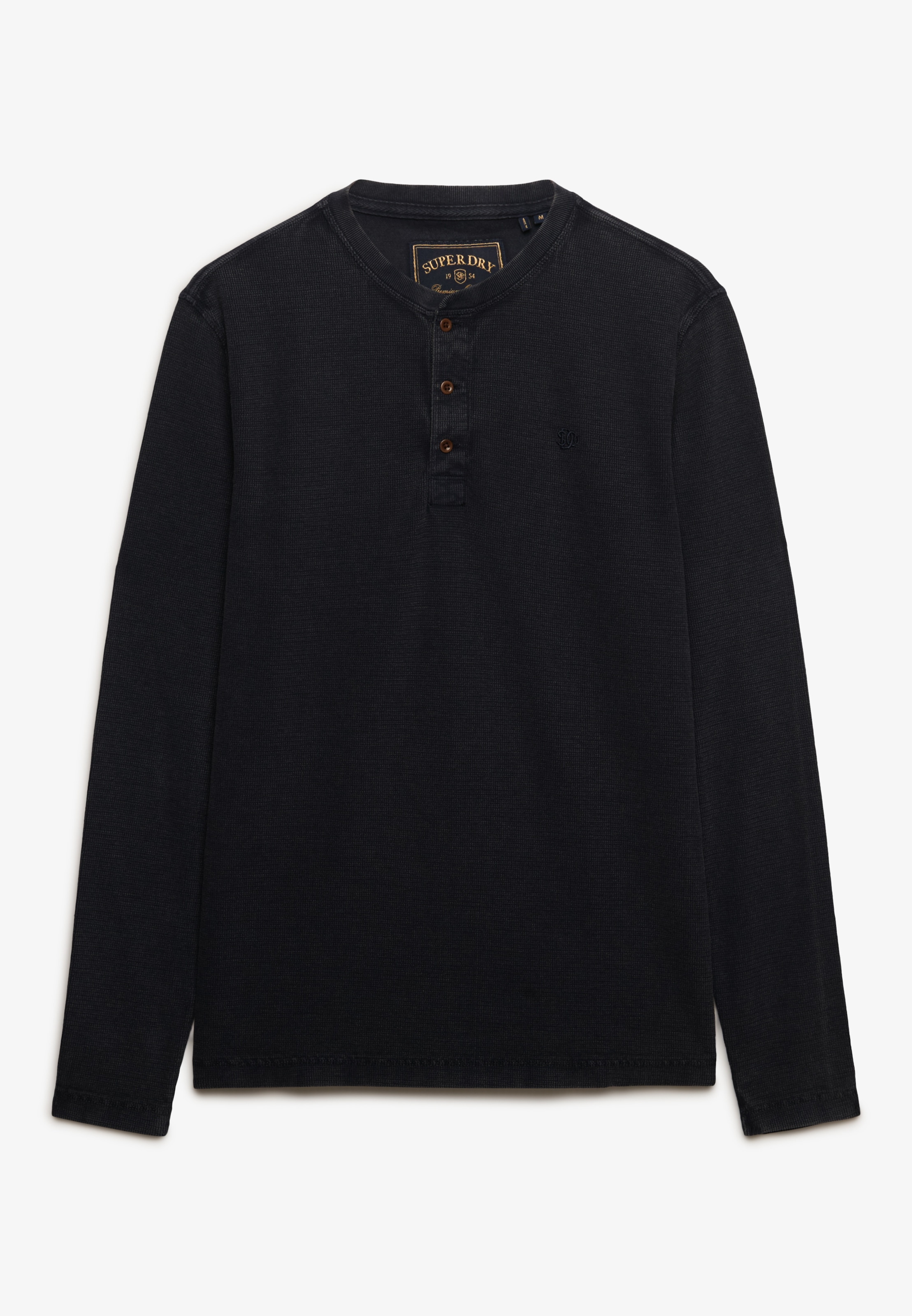 Superdry T-shirt à manches longues »WAFFLE LONG SLEEVE HENLEY TOP« Baumwolle, relaxed fit