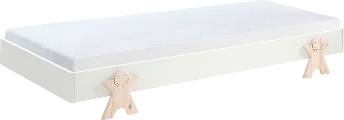 Vipack Lit d'enfant »Modulo, stapelbares Einzelbett, inkl. Rolllattenrost, 2 Farben« L/H/P env. 203,6x93,8x48 cm, pieds smile massif, côtés lit MDF laqué,  surface de couchage 90/200 cm, disponible à l'unité ou en lot de 2