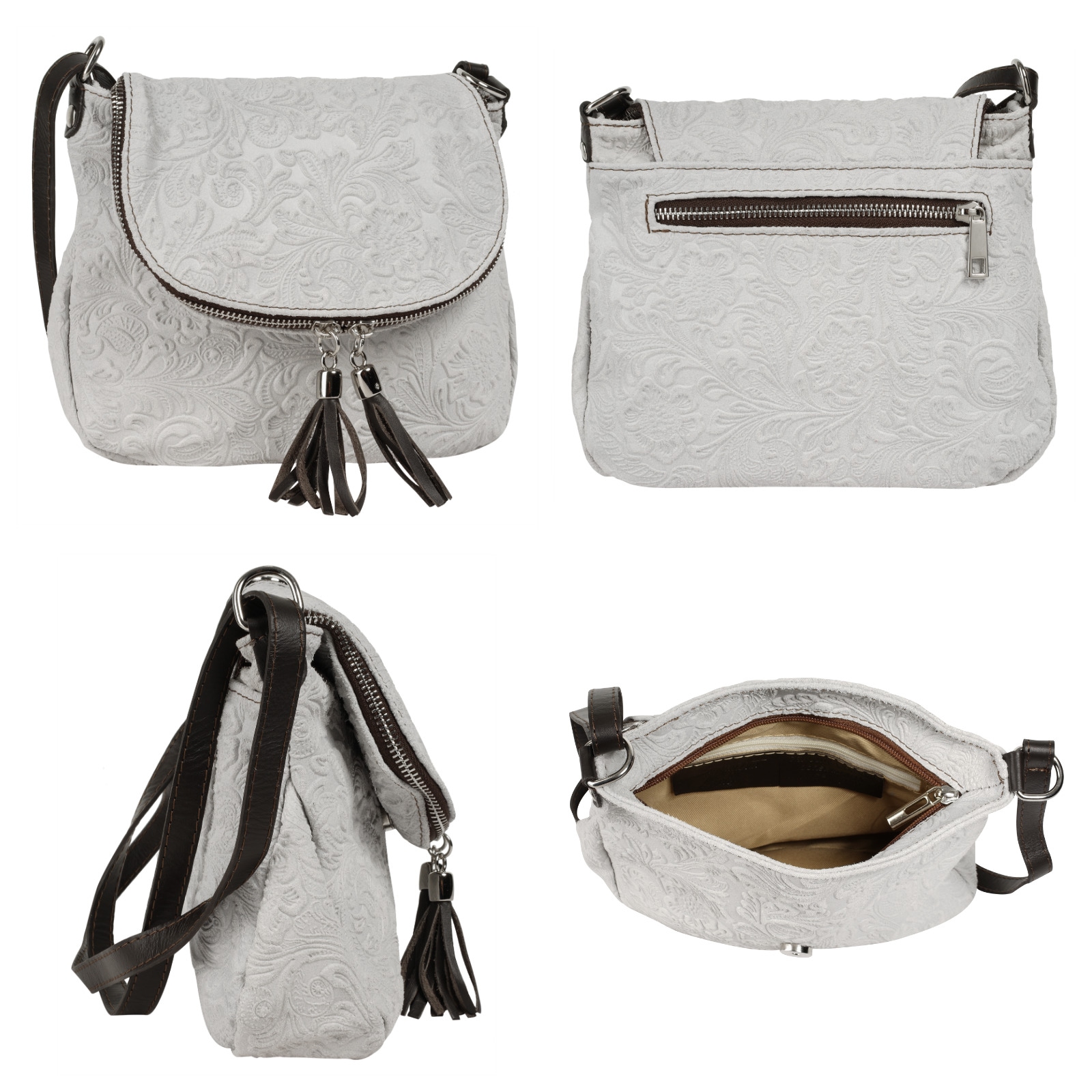 Samantha Look Umhängetasche, echt Leder, Made in Italy